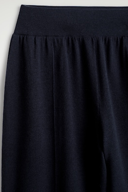 ELASTICATED MERINO WOOL TROUSERS — NAVY 5