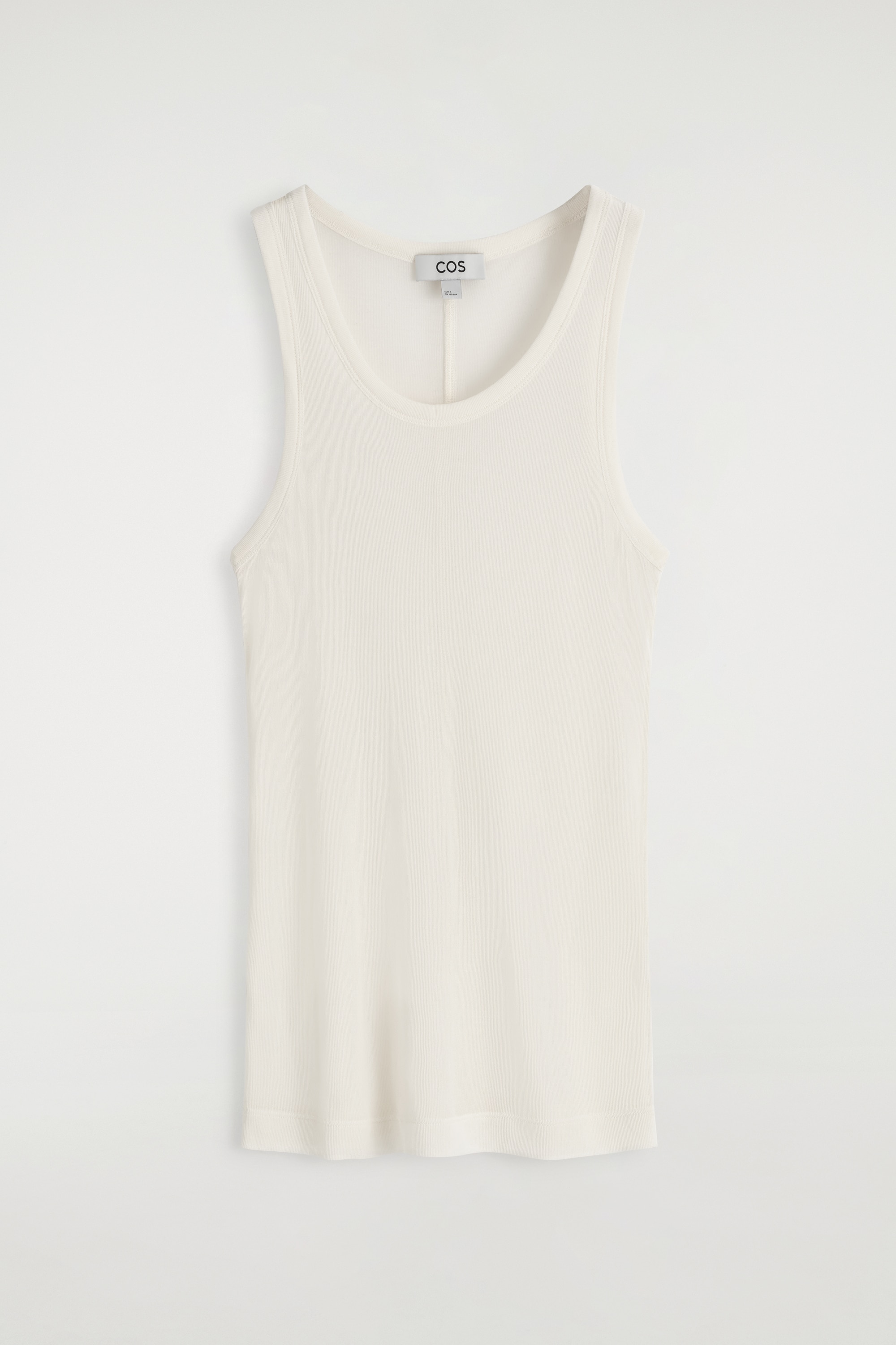 GERIPPTES TANKTOP AUS SEIDE - WEISS
