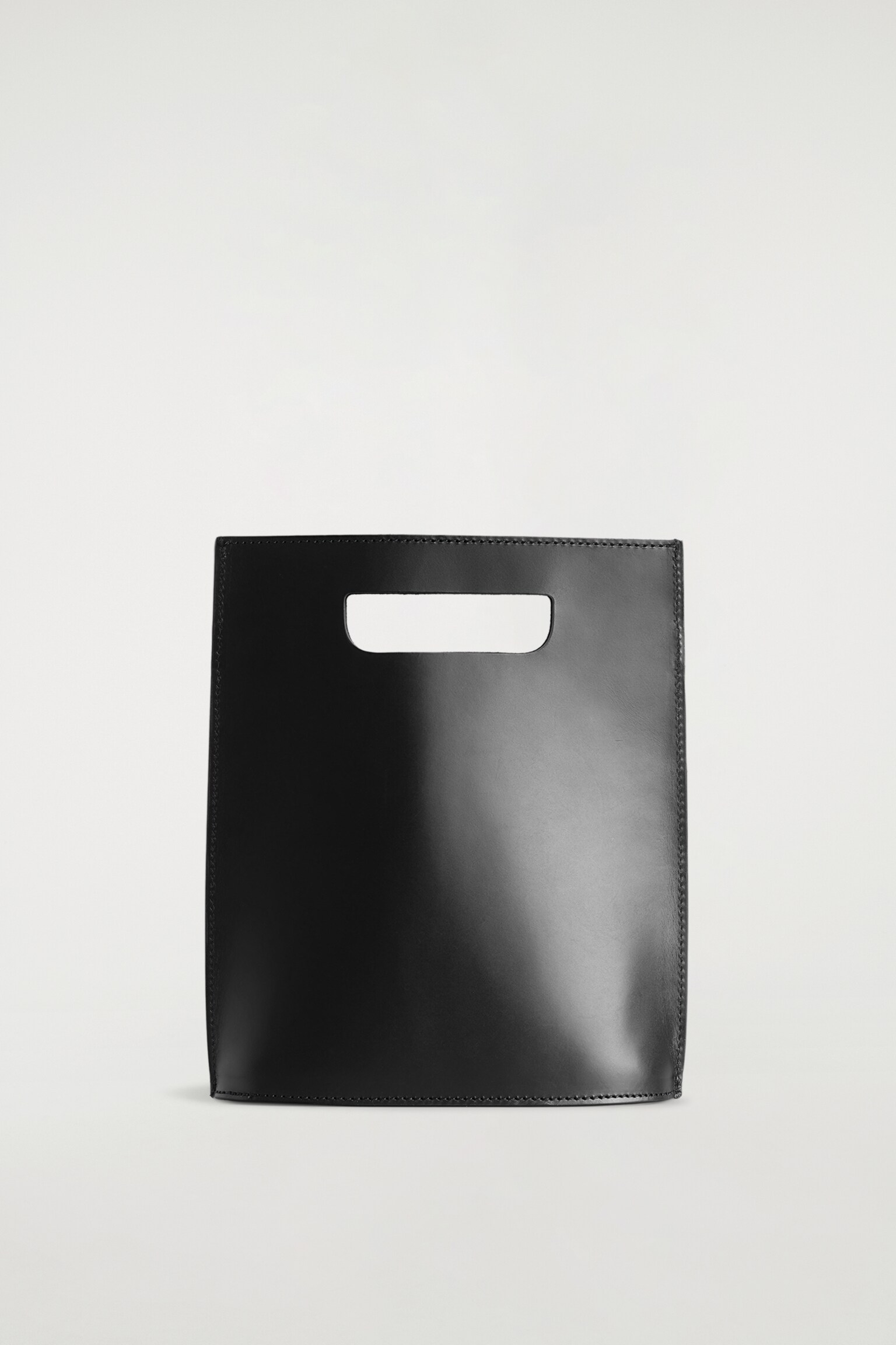 BORSA FOLIO MINI IN PELLE - NERO - 2