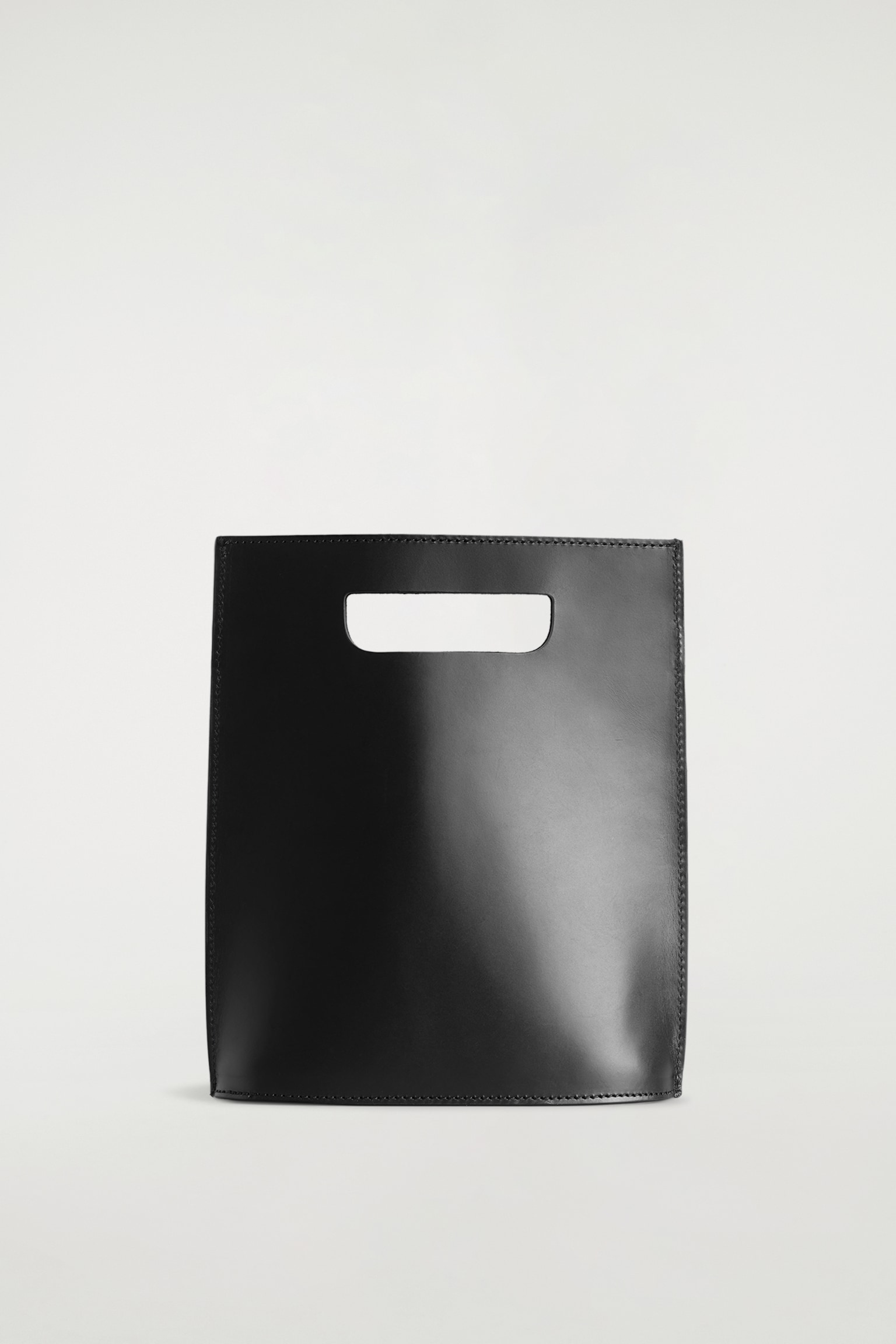 BORSA FOLIO MINI IN PELLE - NERO - 2