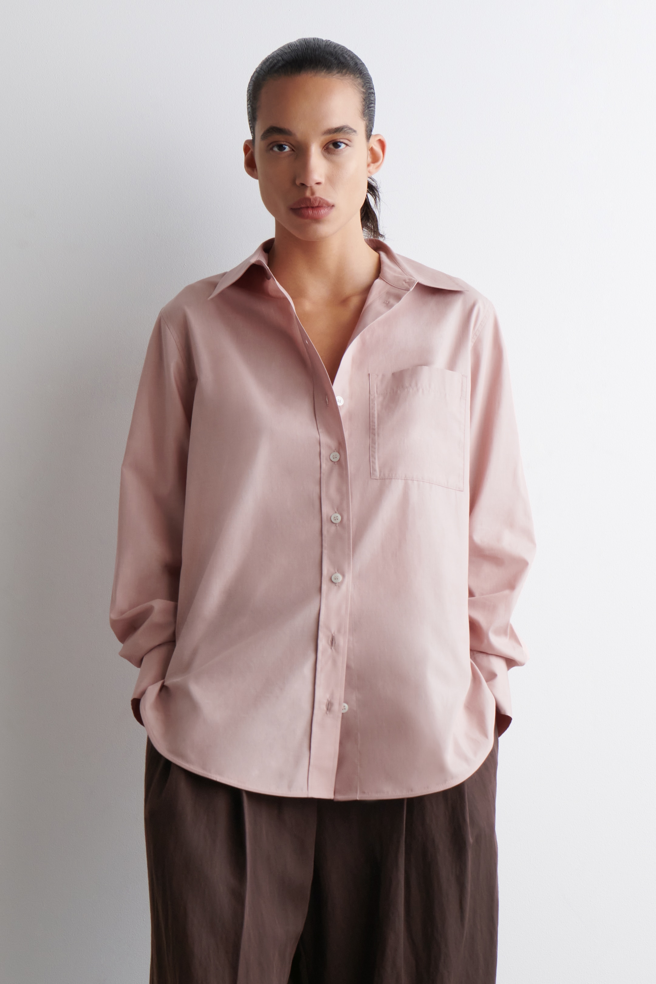 Se større billede: HABITSKJORTE I PIMABOMULD - ROSA - DAME | H&M DK 2