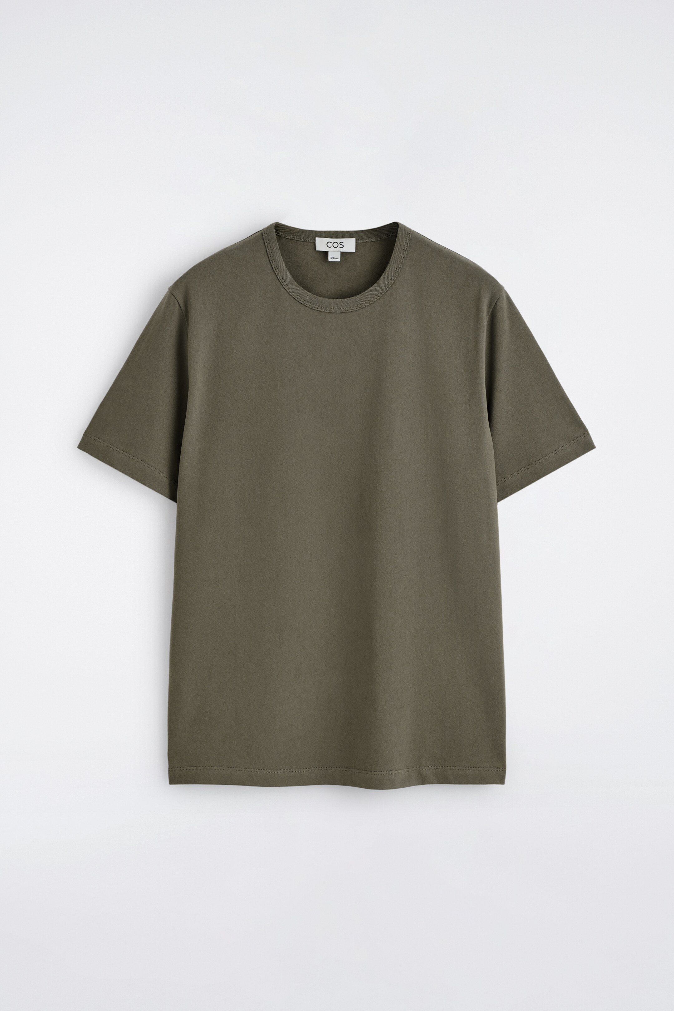 Grotere afbeelding bekijken: T-SHIRT VAN GEBORSTELD KATOEN - DONKER KHAKI - HEREN | H&M BE 1