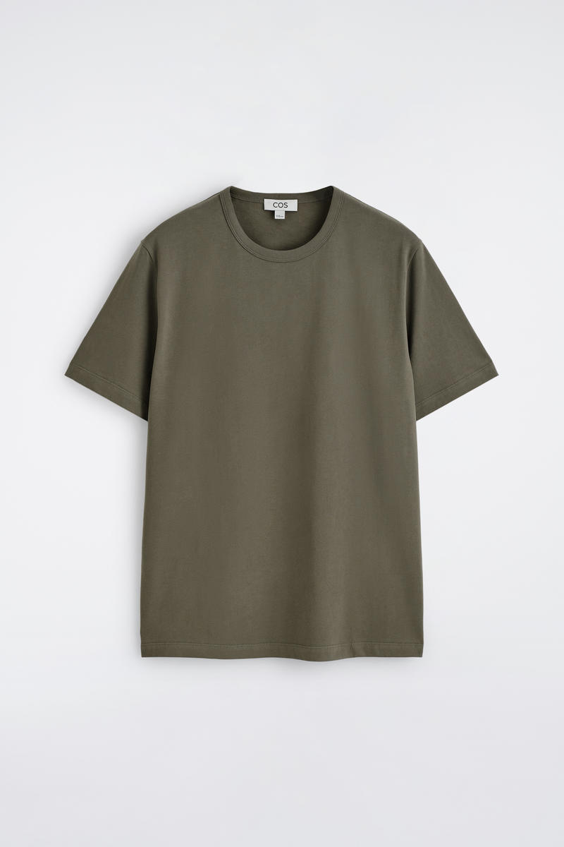 Cos Brushed-cotton T-shirt In Green