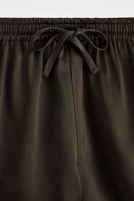 SATIN TRACK SHORTS — BROWN 5