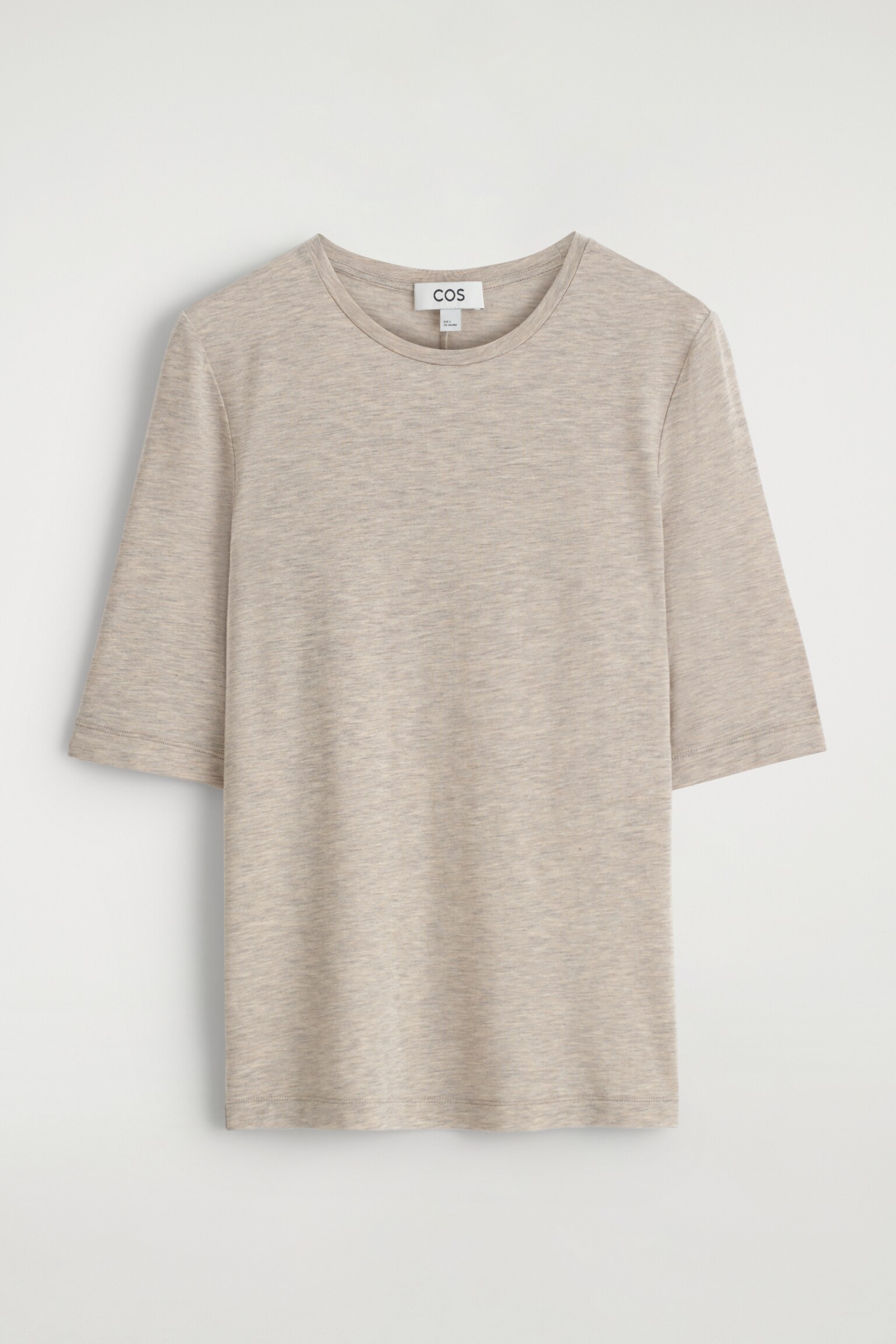 T-SHIRT SLIM LÉGER - BEIGE CLAIR CHINÉ/ROSE CLAIR/BORDEAUX - 2