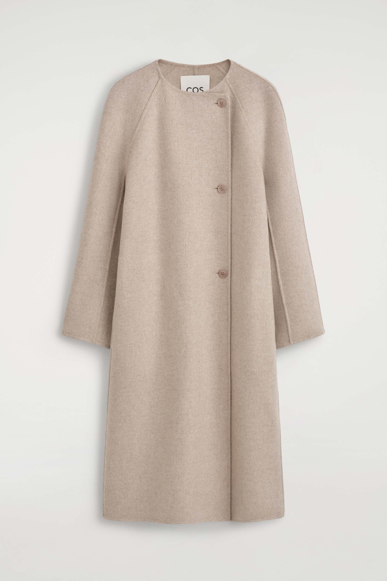 DOUBLE-FACED CASHMERE LONG COAT — OAT