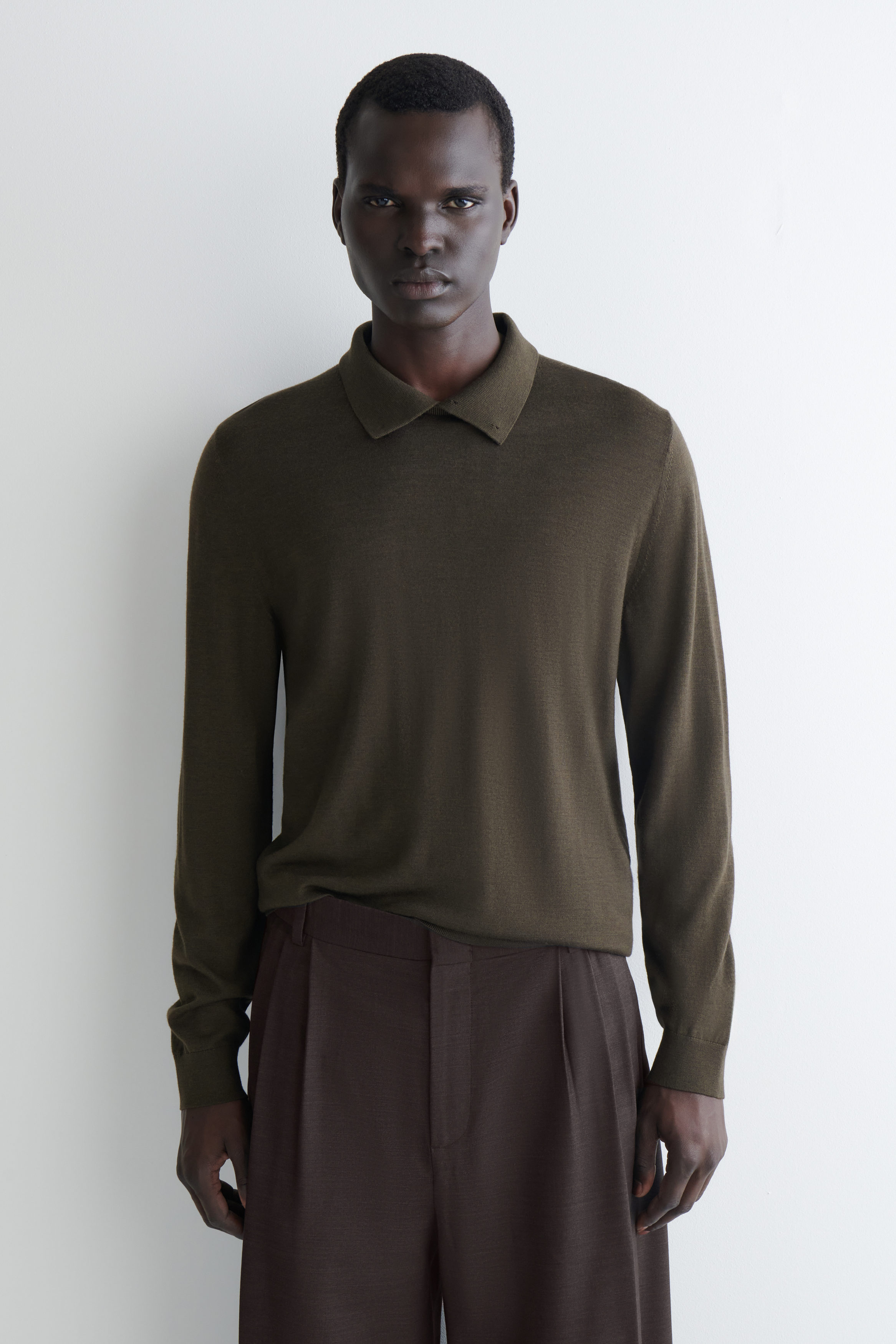 Cos COLLARED MERINO WOOL-YAK BLEND HALF-ZIP JUMPER | King's Cross