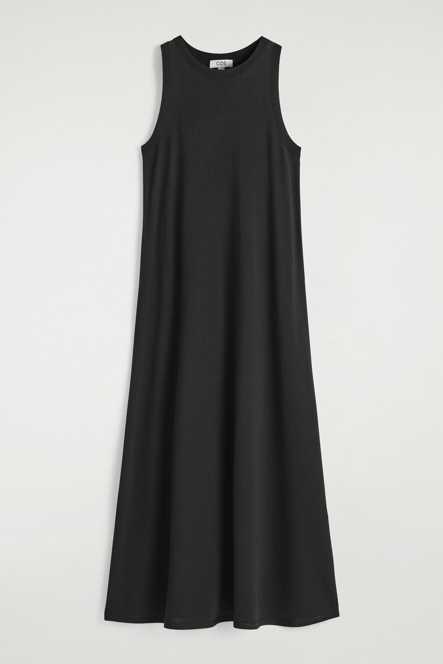 ROBE MIDI SANS MANCHES EN MAILLE - NOIR/ROUGE PROFOND - 2