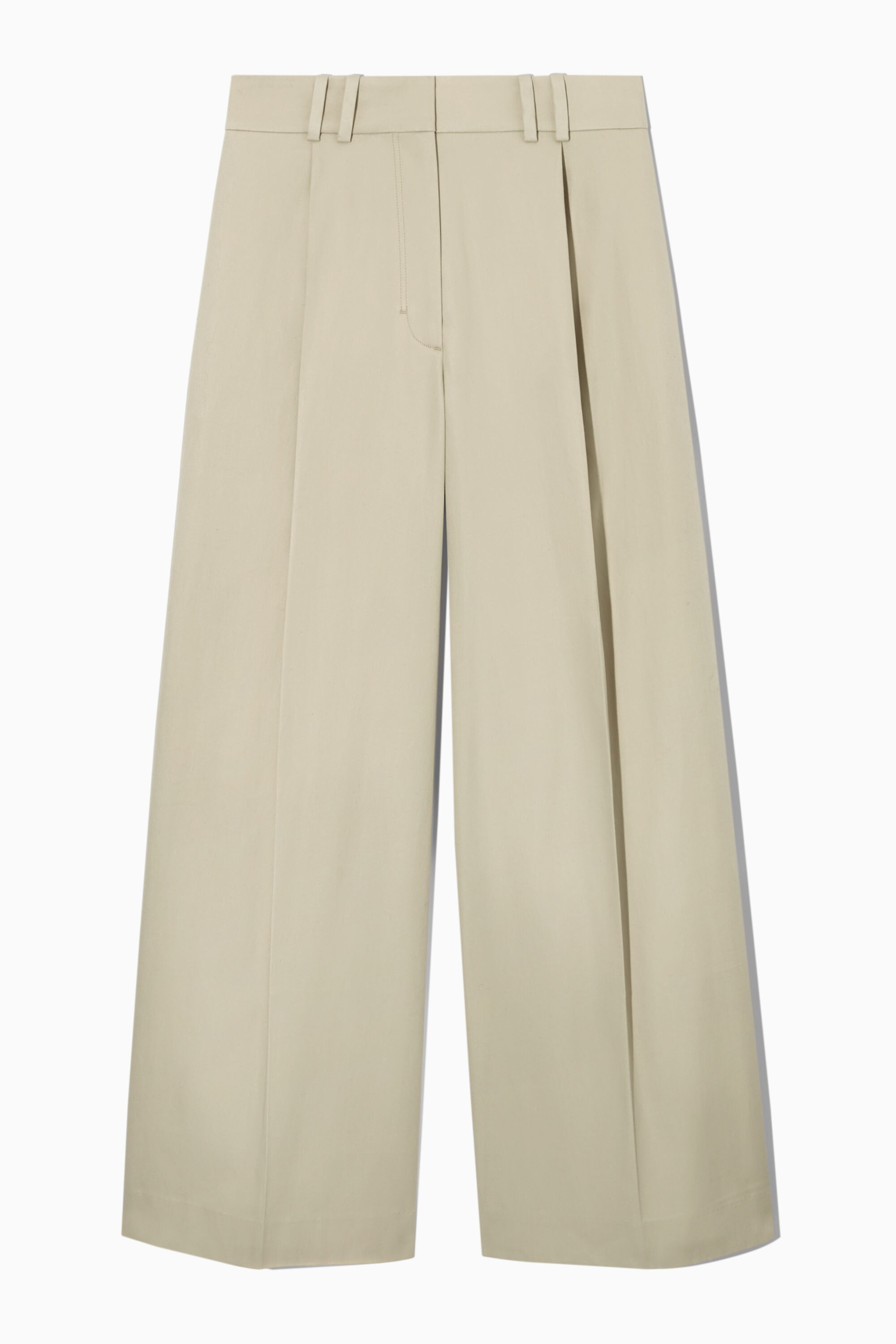 PLEATED WIDE-LEG UTILITY TROUSERS - LIGHT BEIGE | COS PLEATED WIDE-LEG UTILITY TROUSERS - LIGHT BEIGE | COS