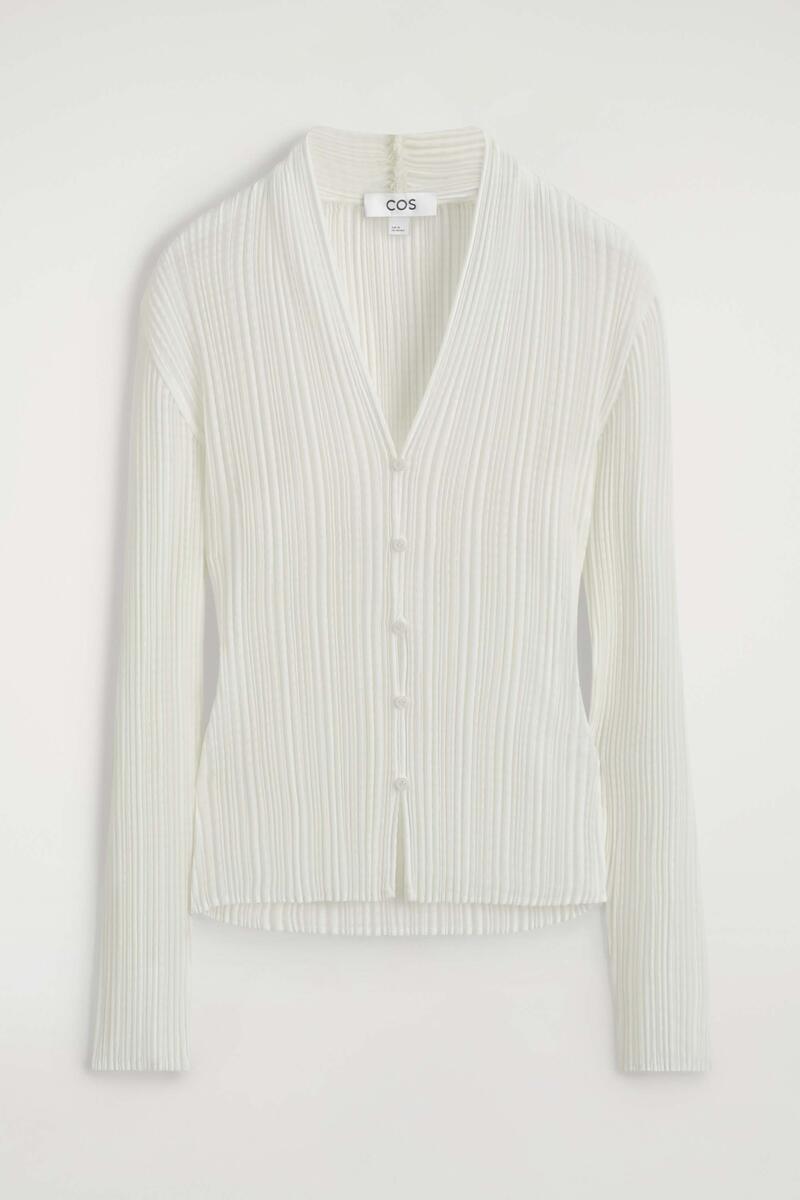 Pleated Jacquard Cardigan