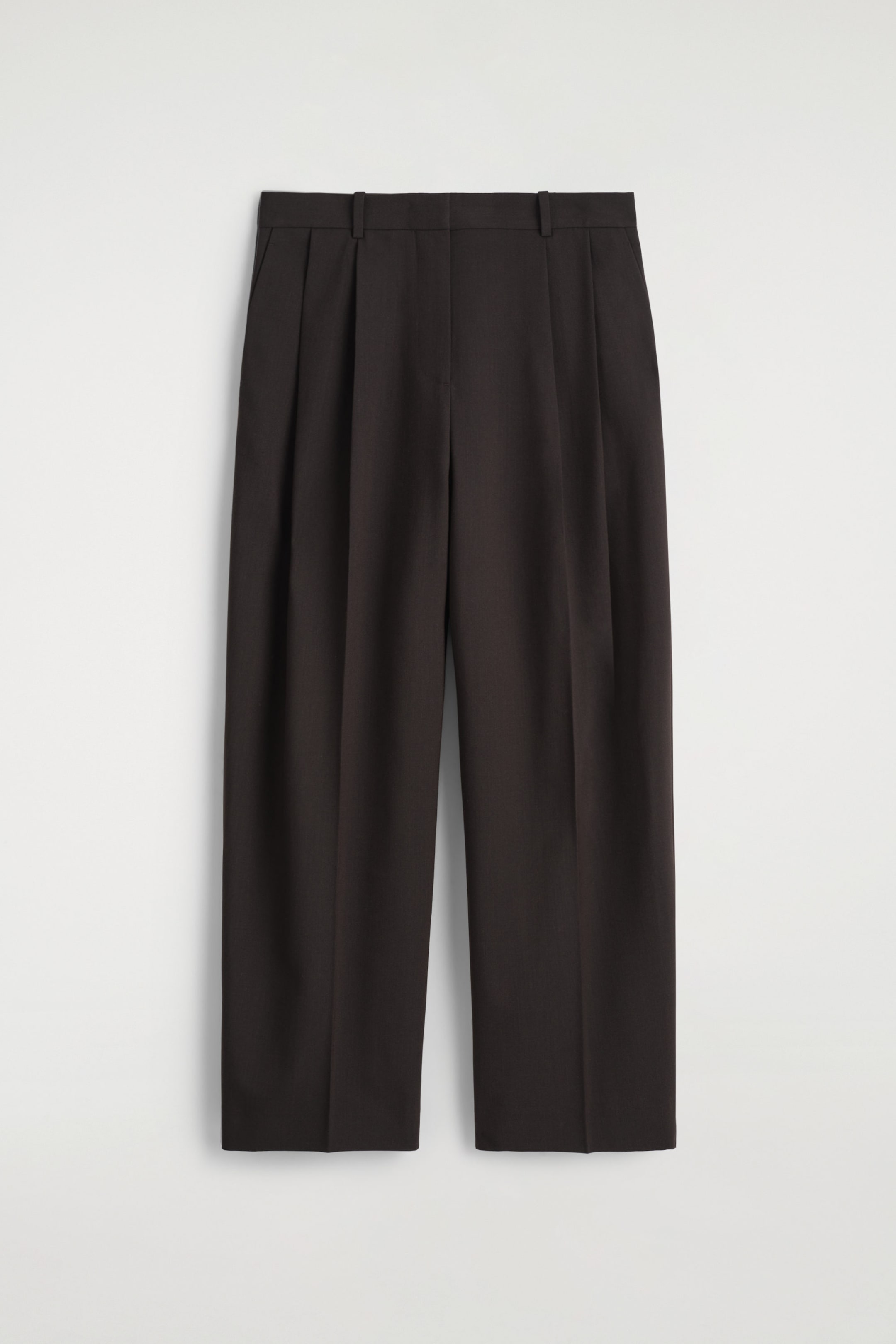 RELAXED TWILL WIDE-LEG PANTS