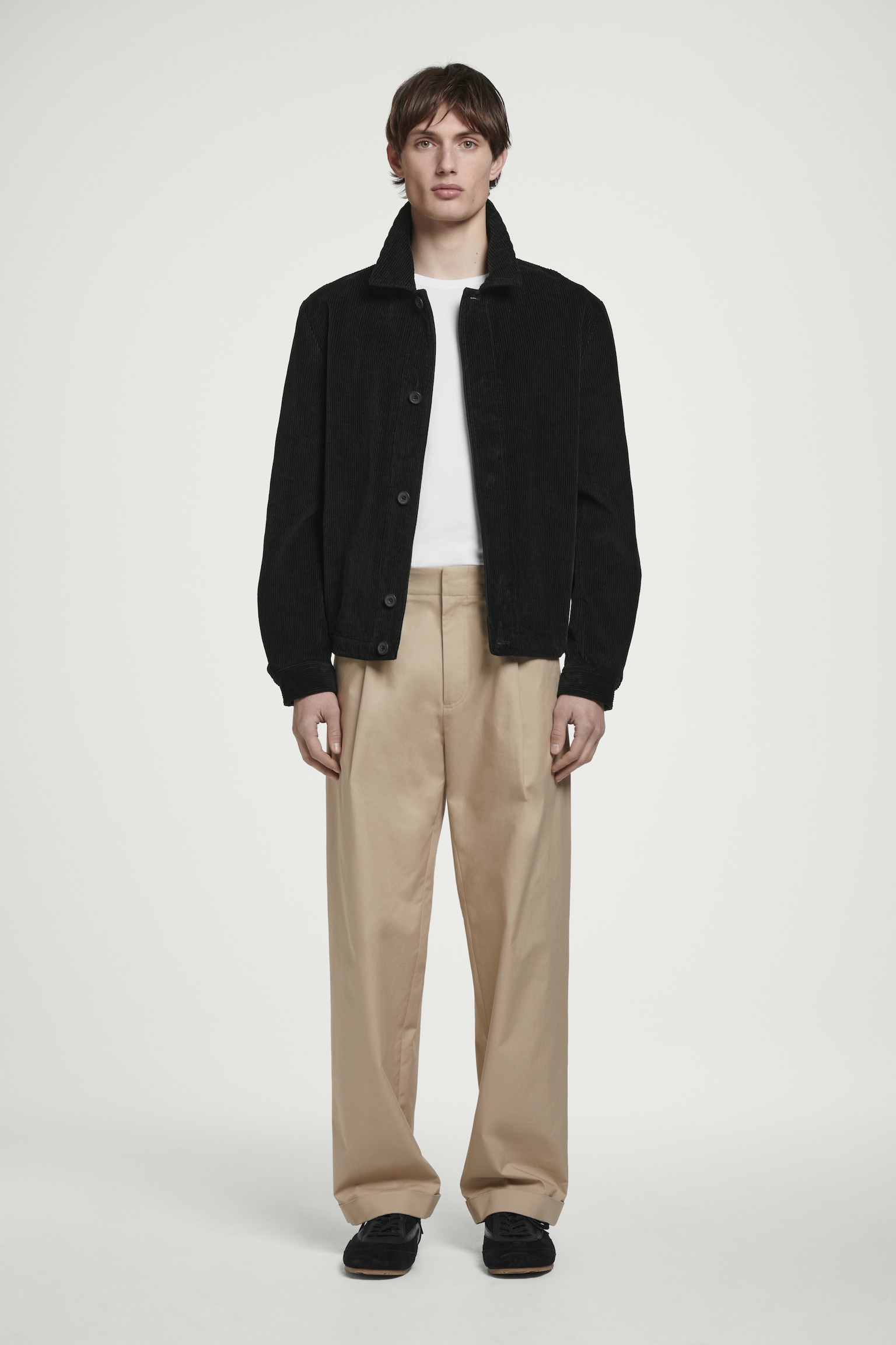 RELAXED COTTON-CORDUROY OVERSHIRT - BLACK - 9