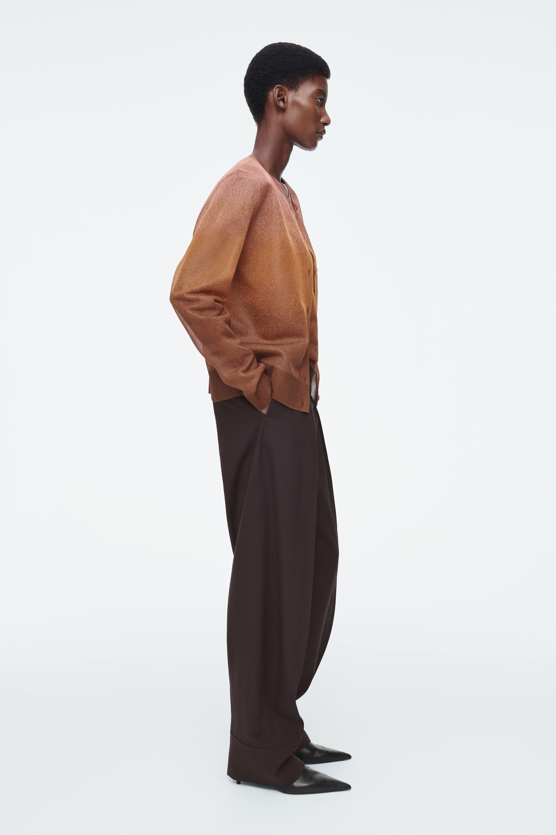 FINE-KNIT OMBRÉ CARDIGAN