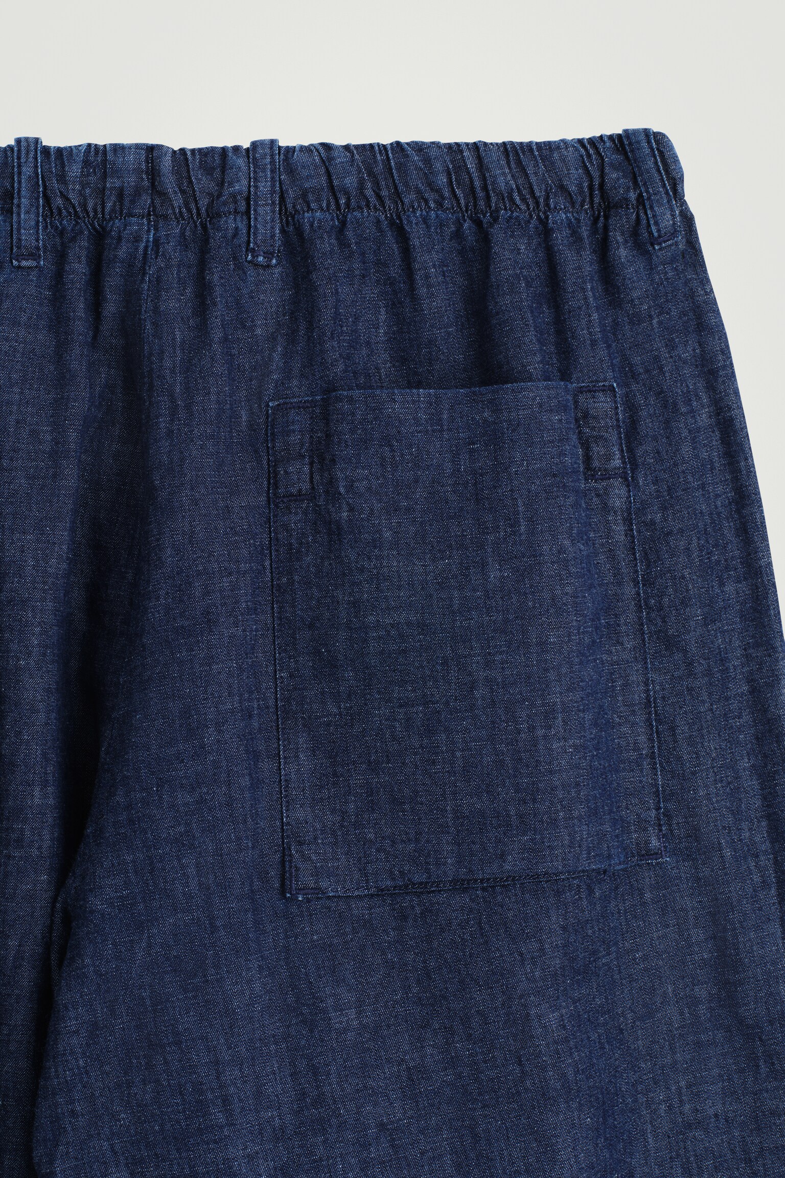 BERMUDAS DENIM CON AJUSTE DE CORDÓN - AZUL GRISÁCEO - 7