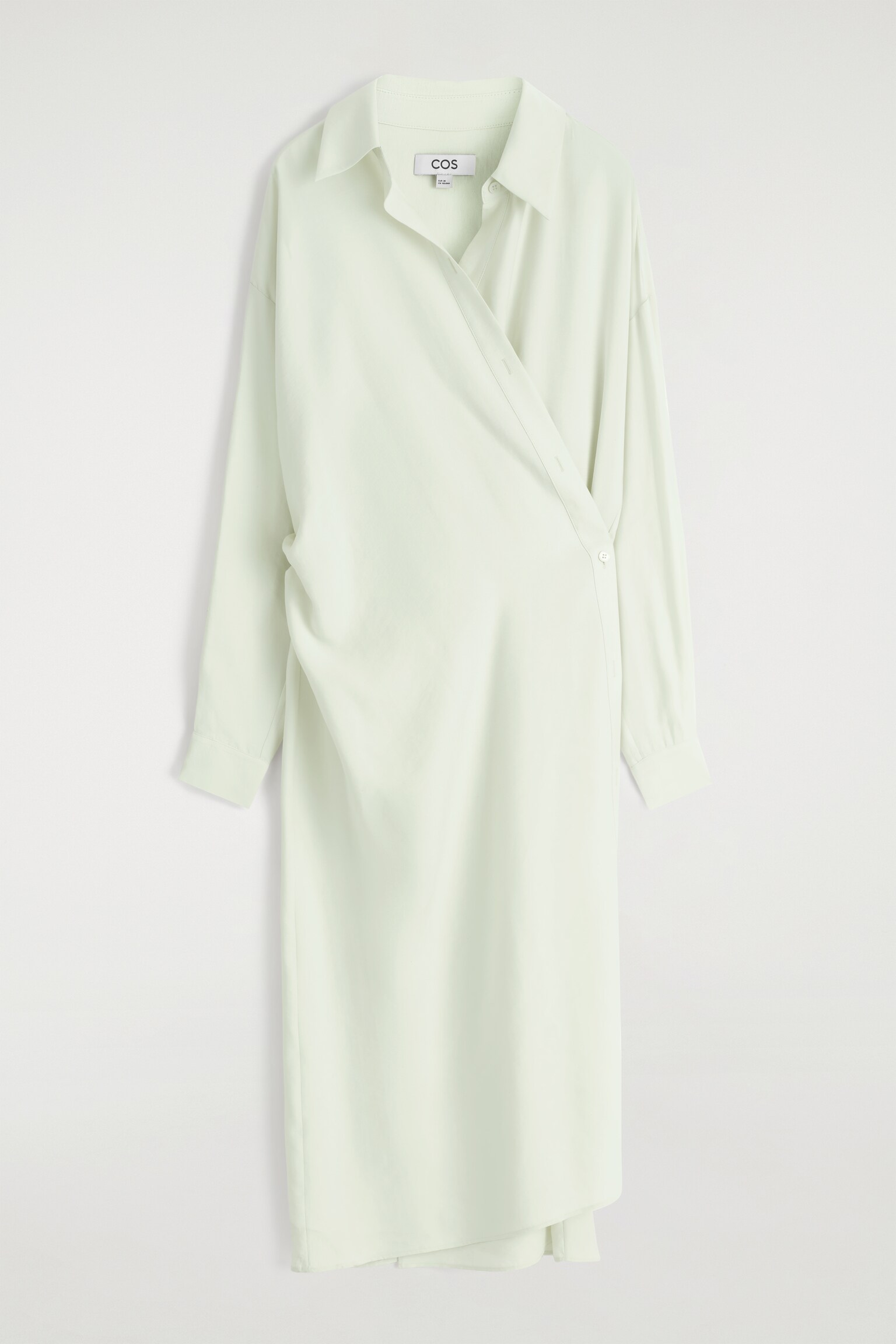 ROBE-CHEMISE MIDI PORTEFEUILLE - VERT CLAIR/ROSE / RAYURES - 2