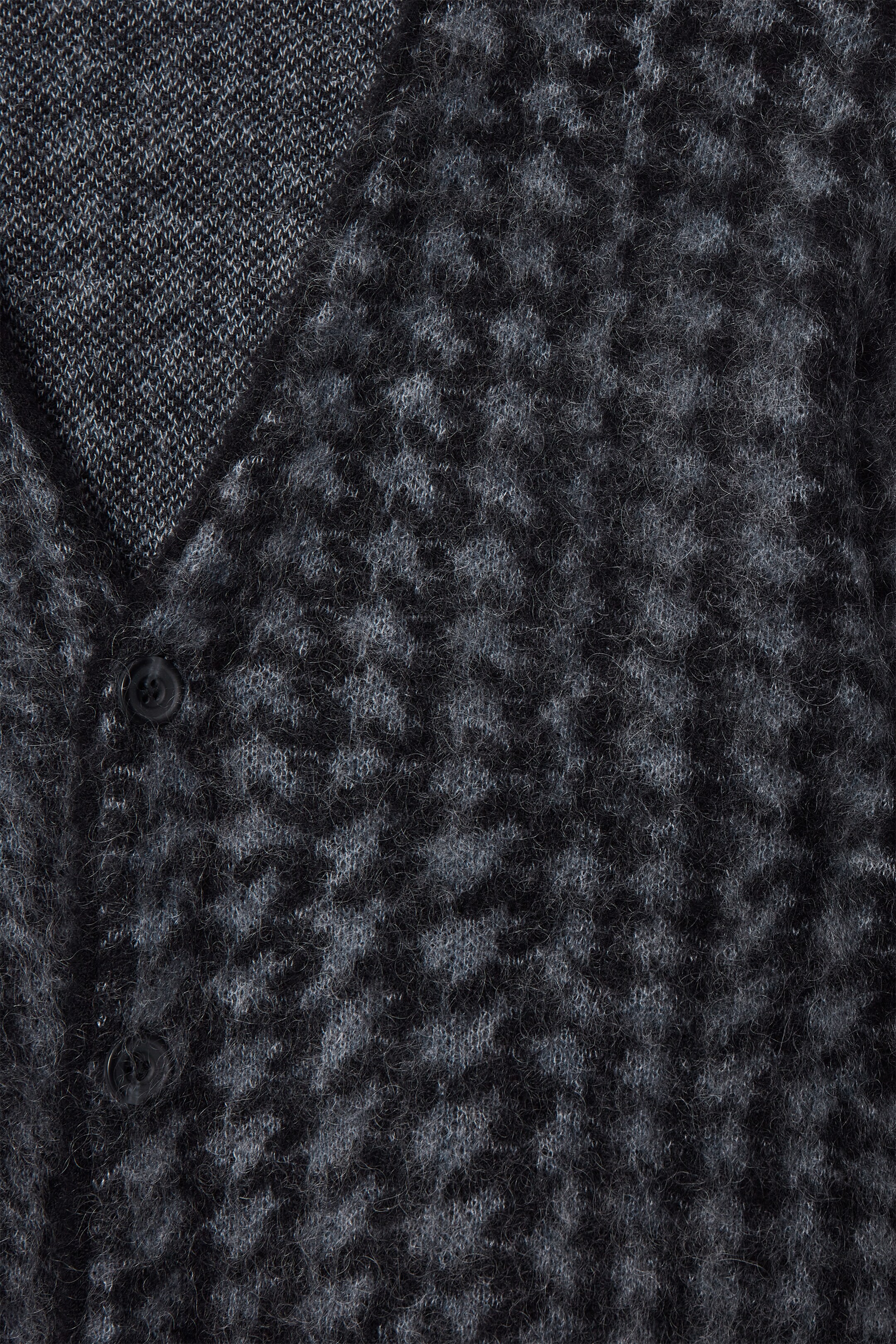 Agrandir l'image: CARDIGAN EN MOHAIR PIED-DE-POULE MÉLANGÉ - NOIR / PIED-DE-POULE - HOMME | H&M CH 2