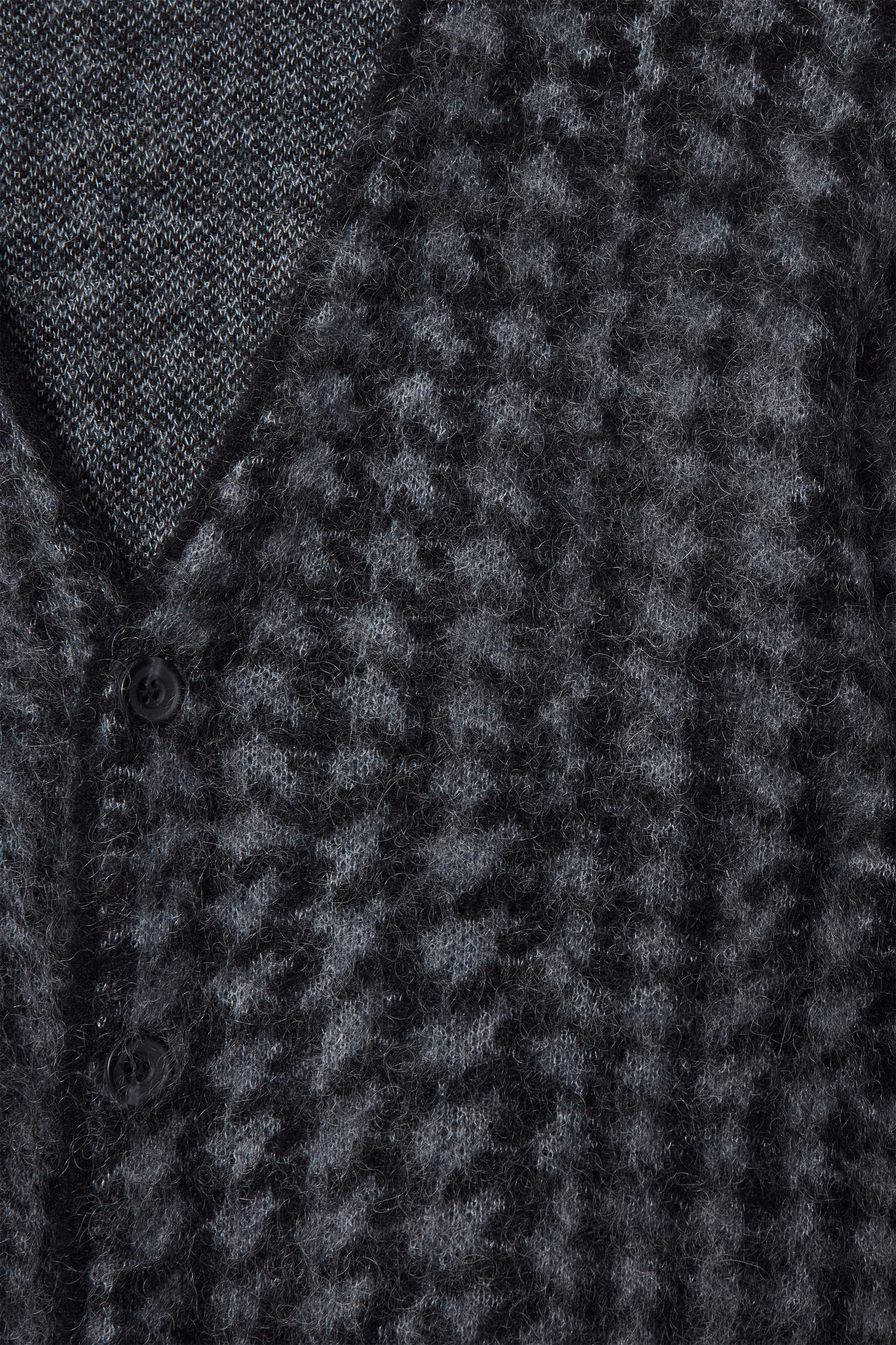 CARDIGAN EN MOHAIR PIED-DE-POULE MÉLANGÉ