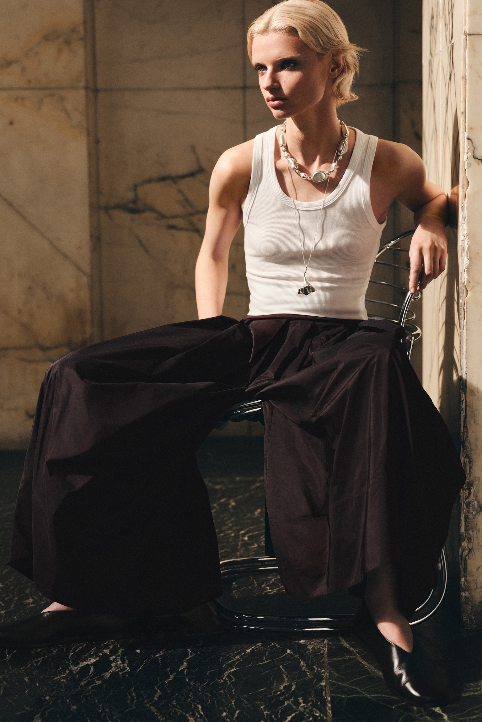 RIBBED TANK TOP - WHITE/black/WHITE / NAVY/RED / WHITE / STRIPED - 4