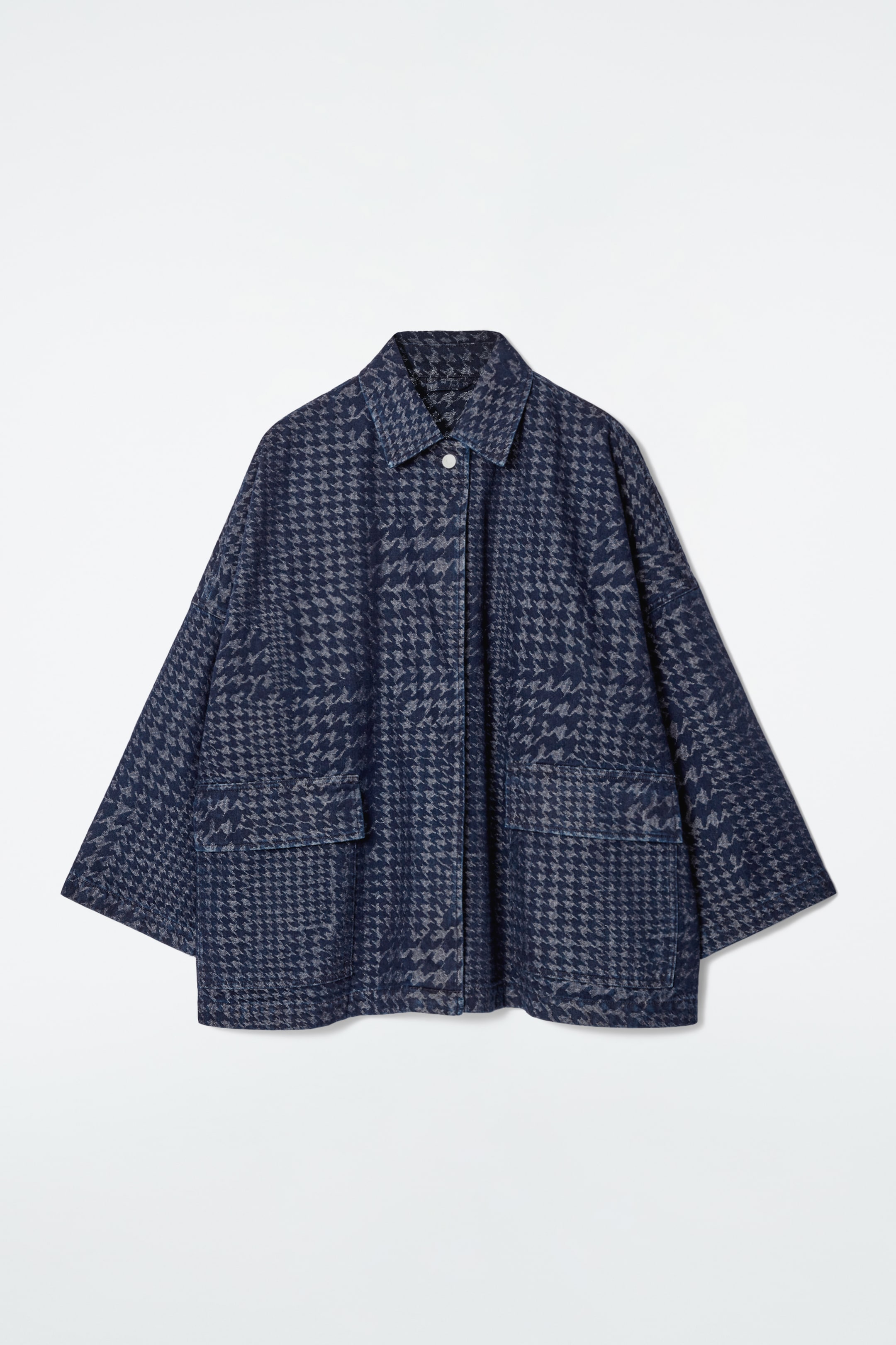 Grösseres Bild ansehen: JEANSJACKE AUS JACQUARD MIT HAHNENTRITTMUSTER - Blau | H&M CH 1