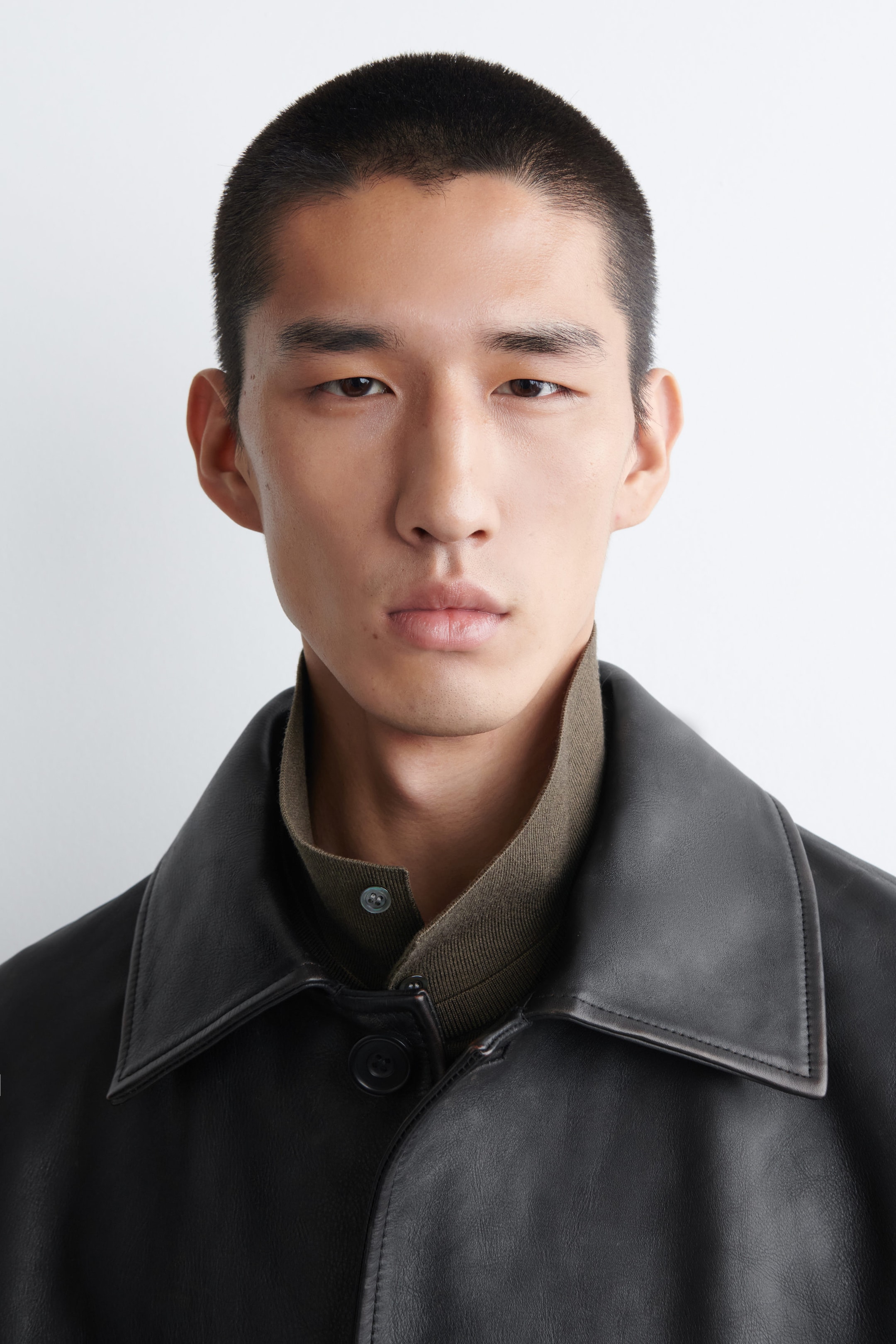 BURNISHED-LEATHER JACKET - BLACK | COS US