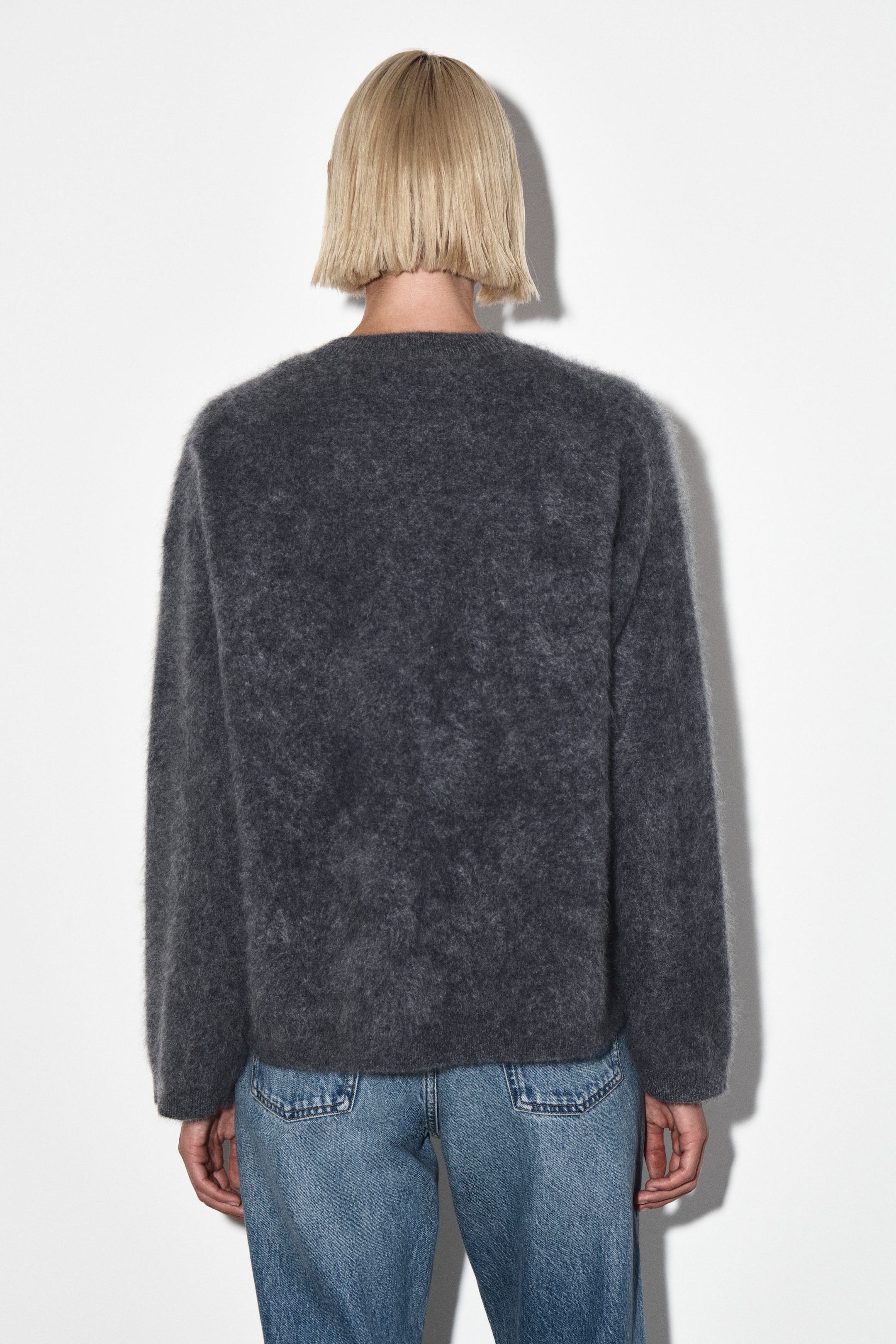 BRUSHED-CASHMERE CREW-NECK JUMPER