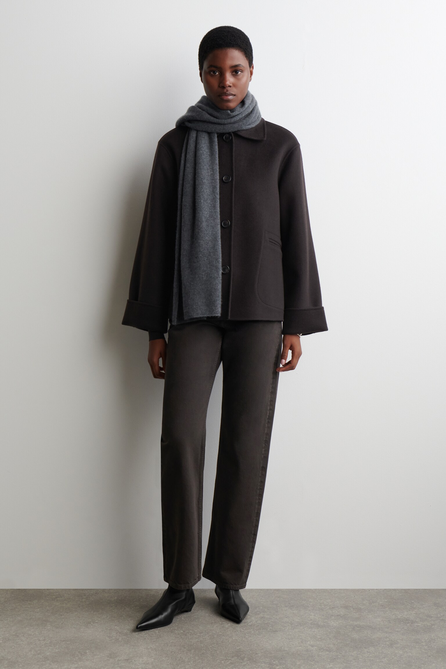 ÉCHARPE EN CACHEMIRE - GRIS FONCÉ/VERT OLIVE/GRIS FONCÉ/NOIR - 6