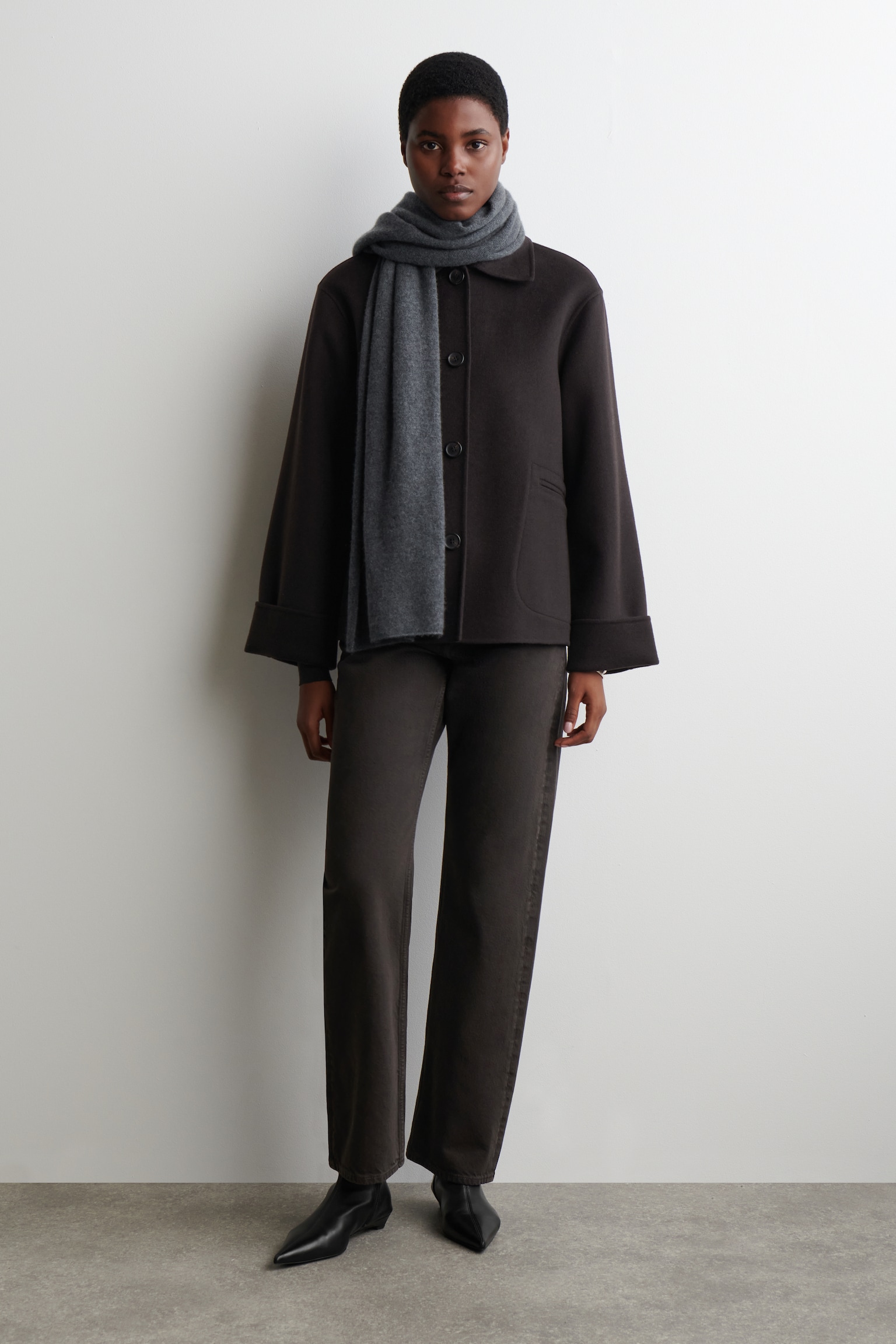 ÉCHARPE EN CACHEMIRE - GRIS FONCÉ/VERT OLIVE/NOIR - 7