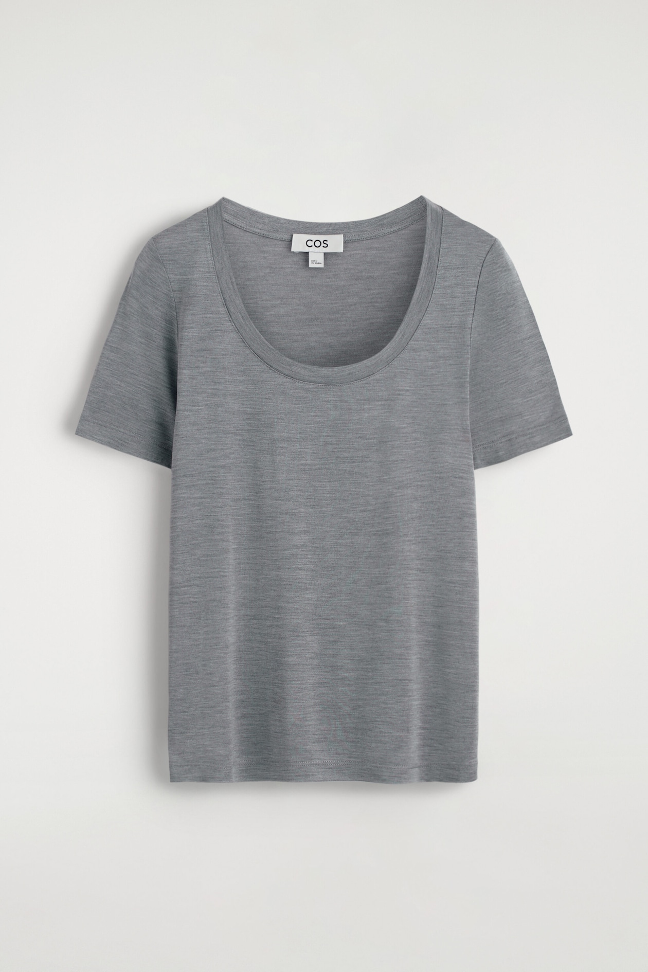 SLIM SILK T-SHIRT — GREY MÉLANGE