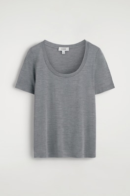 SLIM SILK T-SHIRT — GREY MÉLANGE 6