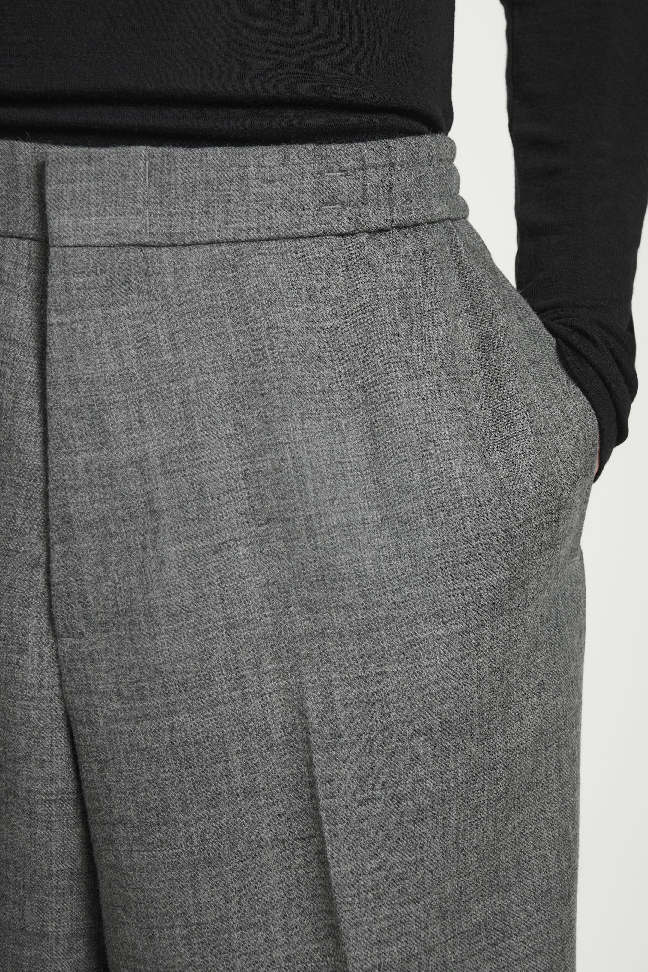TAILORED WOOL-FLANNEL TRACK PANTS
