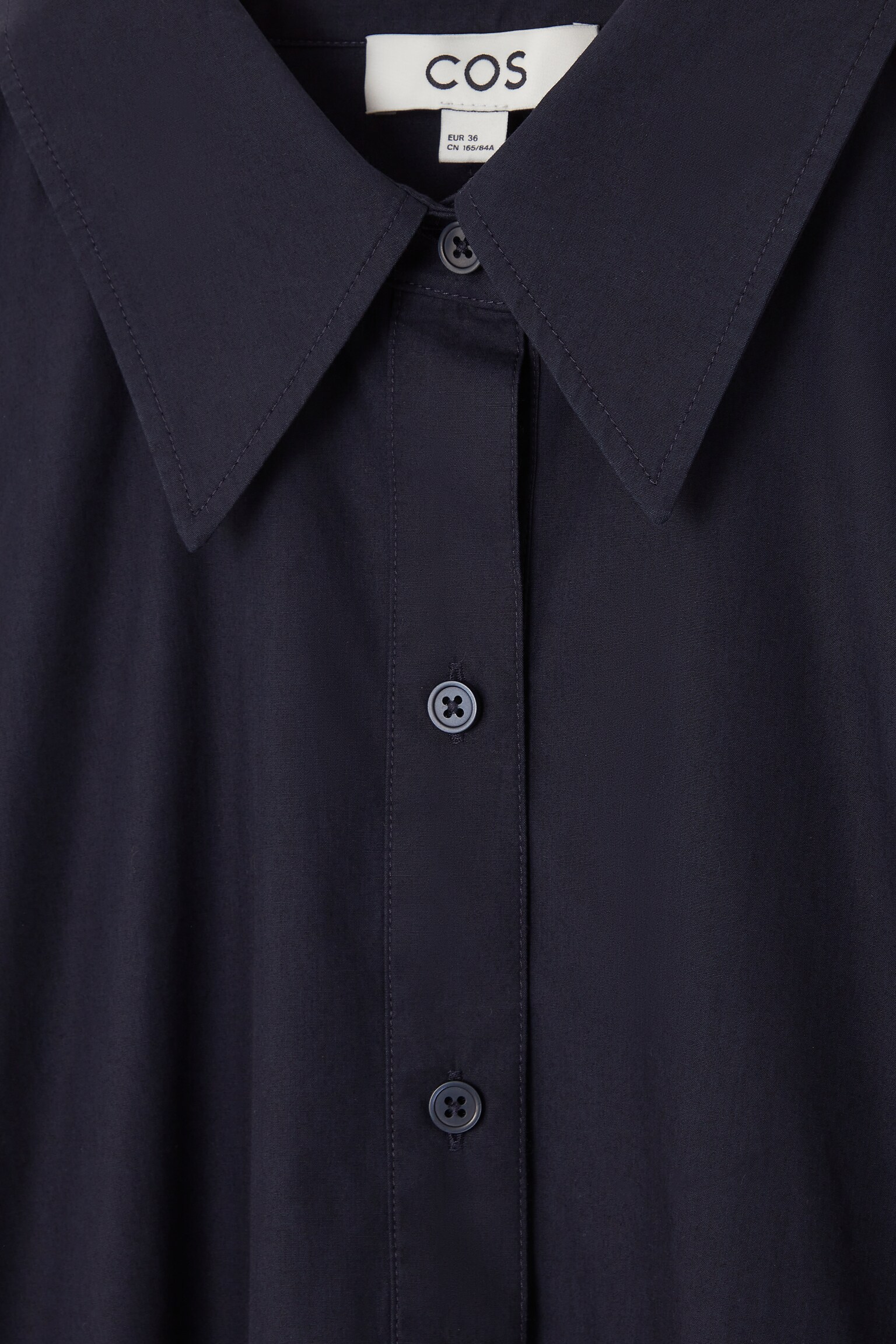 A-LINE MINI SHIRT DRESS - NAVY/WHITE - 2