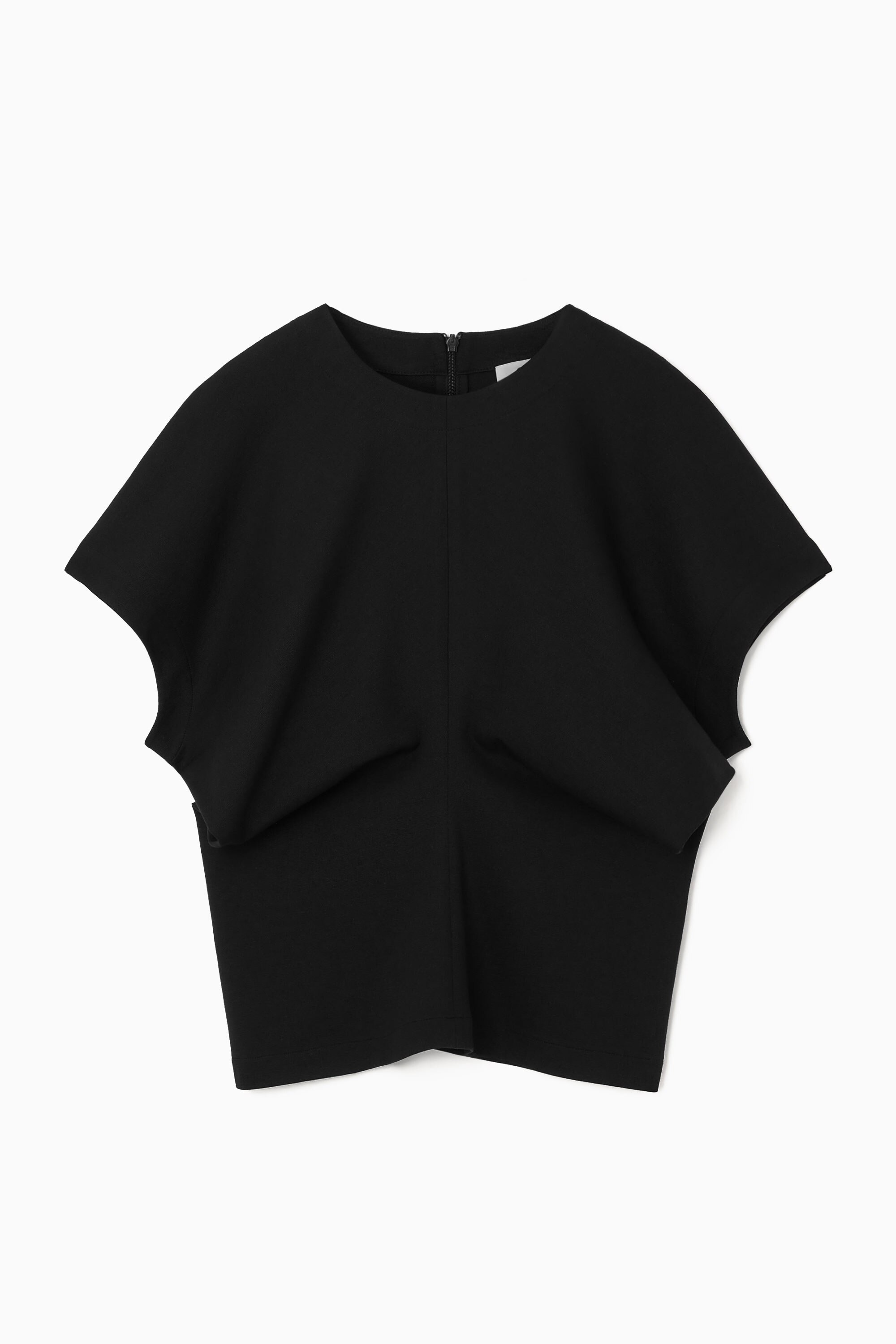 DRAPED-WAIST TOP - BLACK | COS