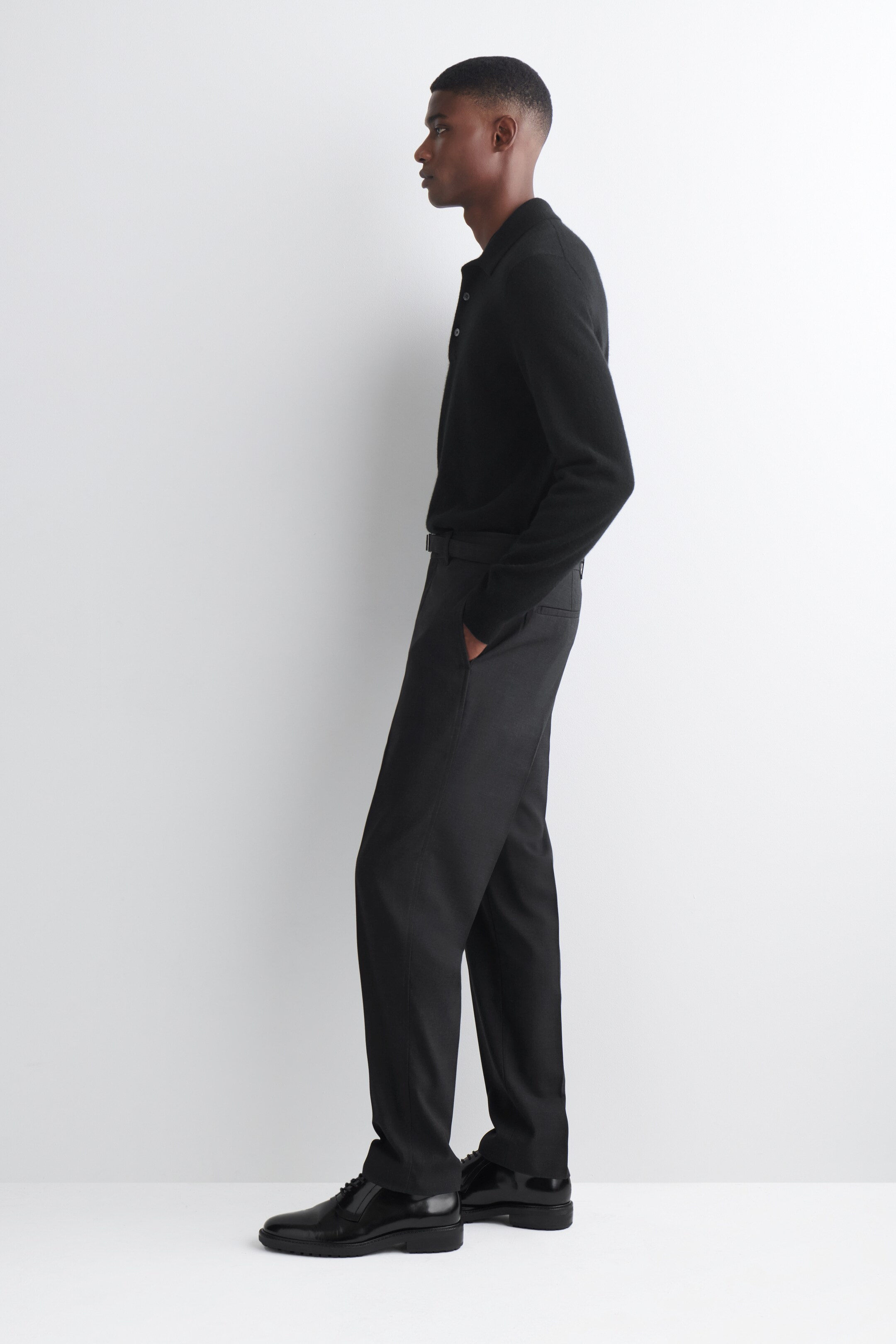 Vezi imaginea mai mare: PANTALONI SLIM CU CUREA DIN AMESTEC DE LÂNĂ - GRI - BĂRBAŢI | H&M RO 3