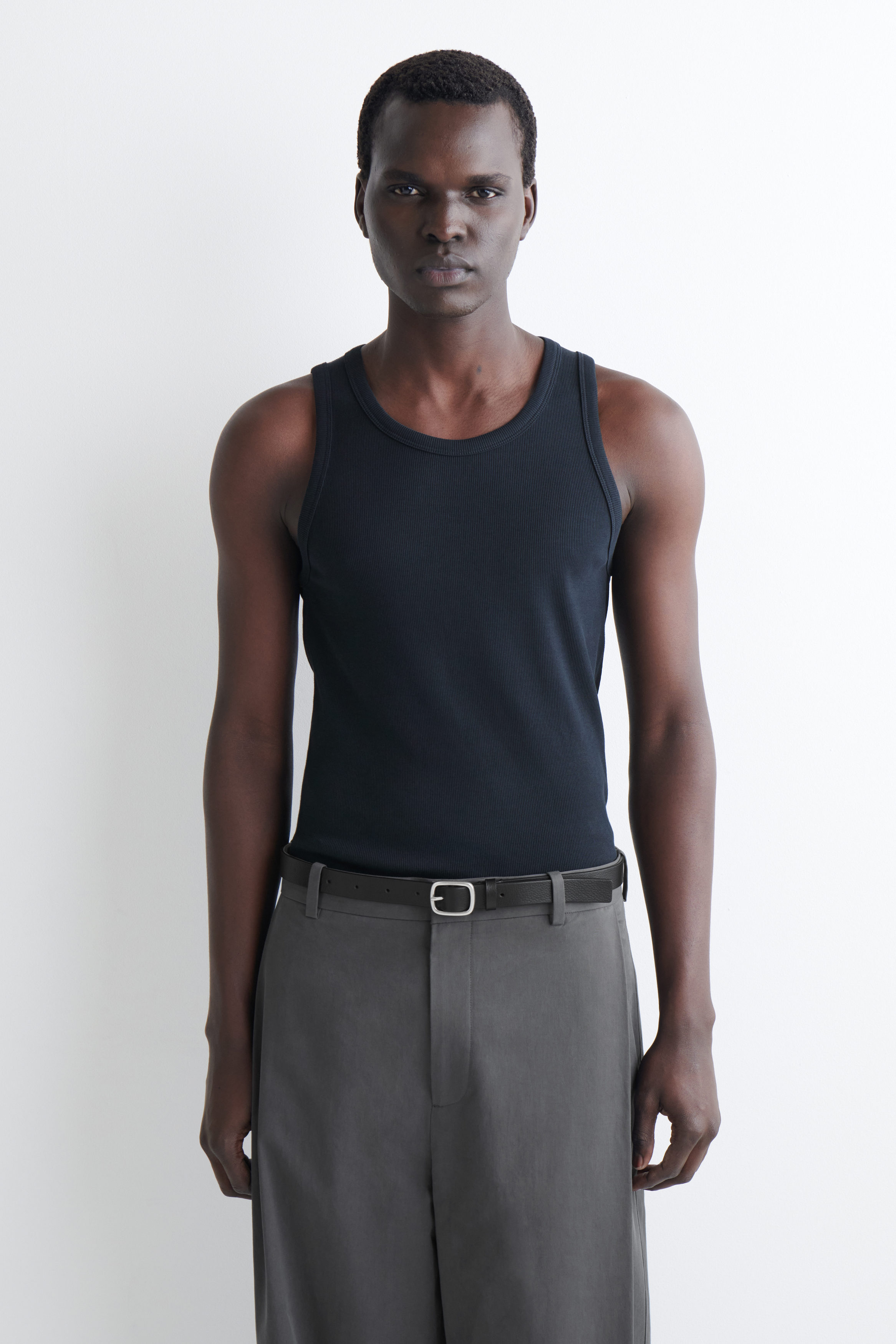 SLIM RIBBED COTTON TANK TOP - BLACK | COS US