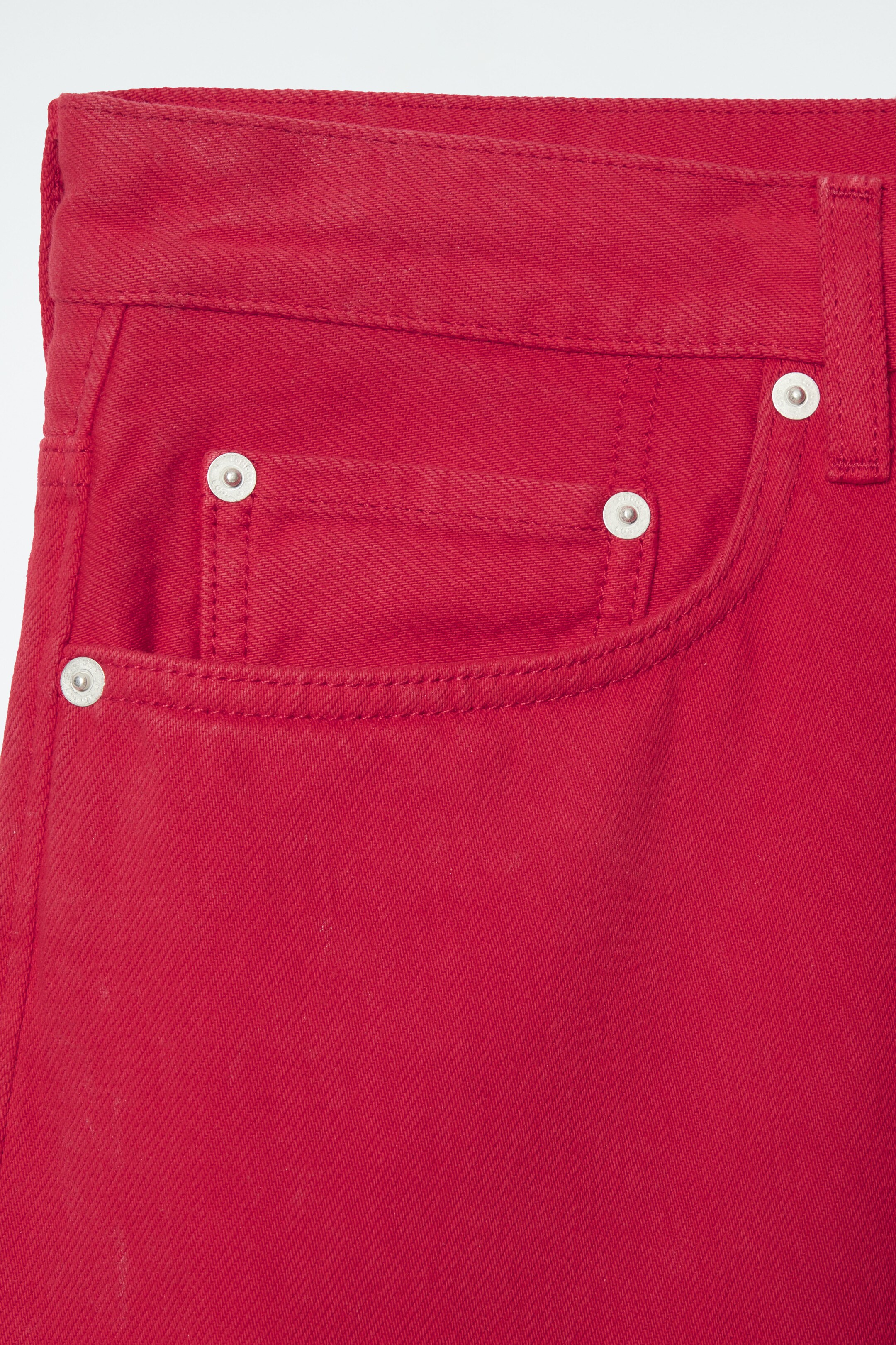Agrandir l'image: PANTALON EXTRA-LARGE TAILLE AJUSTABLE EN DENIM - ROUGE - FEMME | H&M CH 3