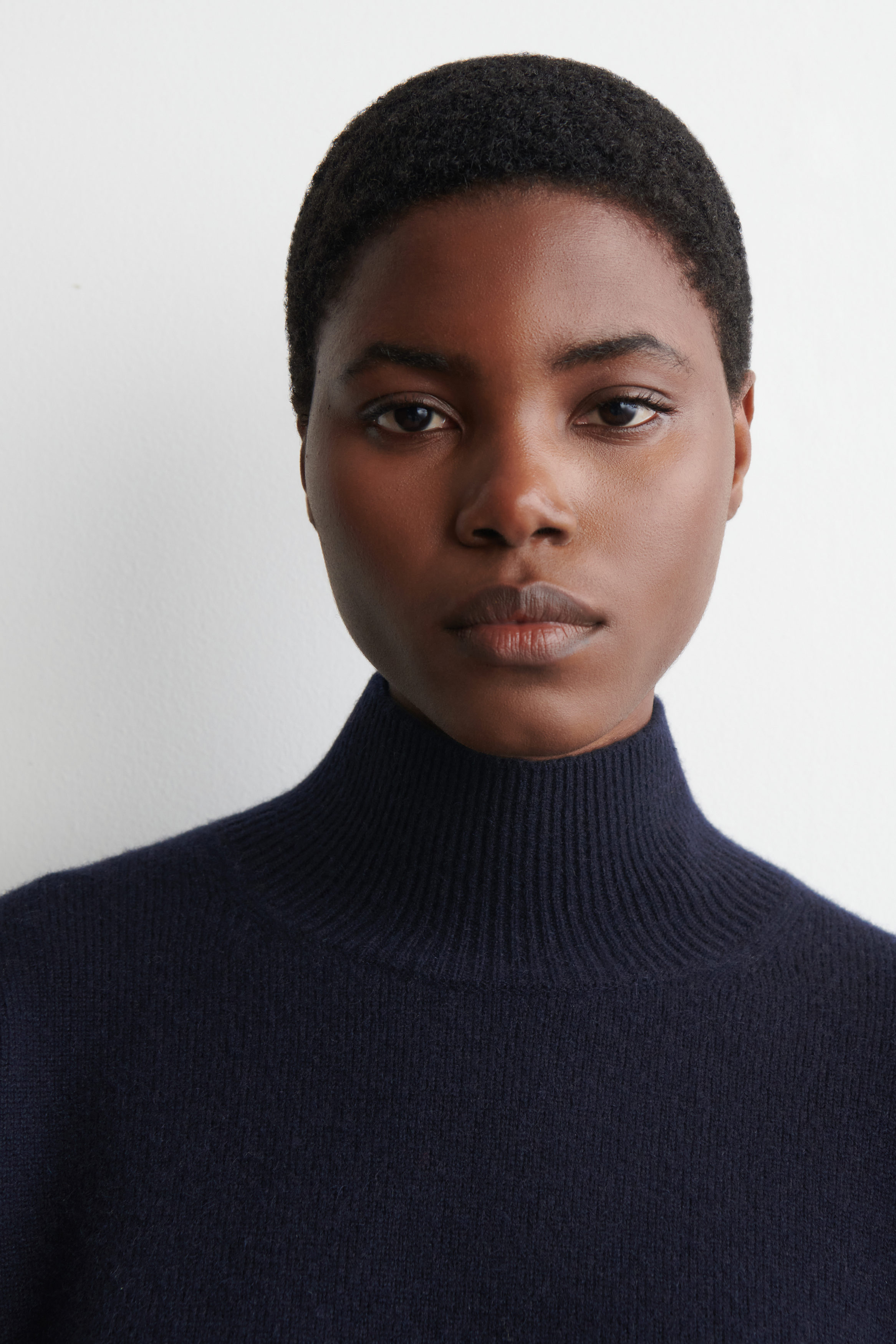 CASHMERE MOCK-NECK SWEATER - NAVY | COS US