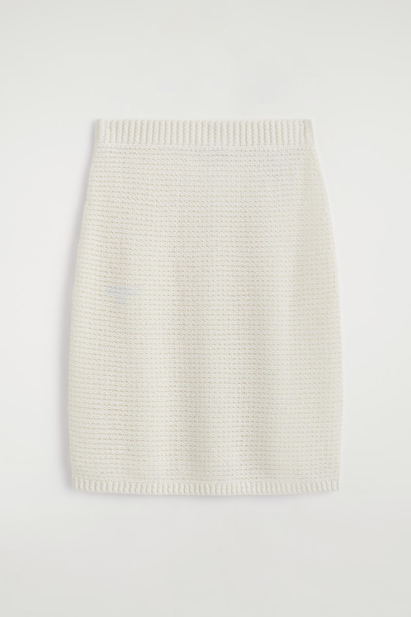 Textured Knitted Cotton Mini Skirt