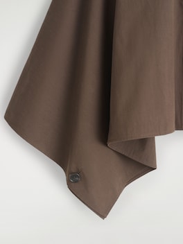 CROPPED TRENCH COAT CAPE — DARK BROWN 1
