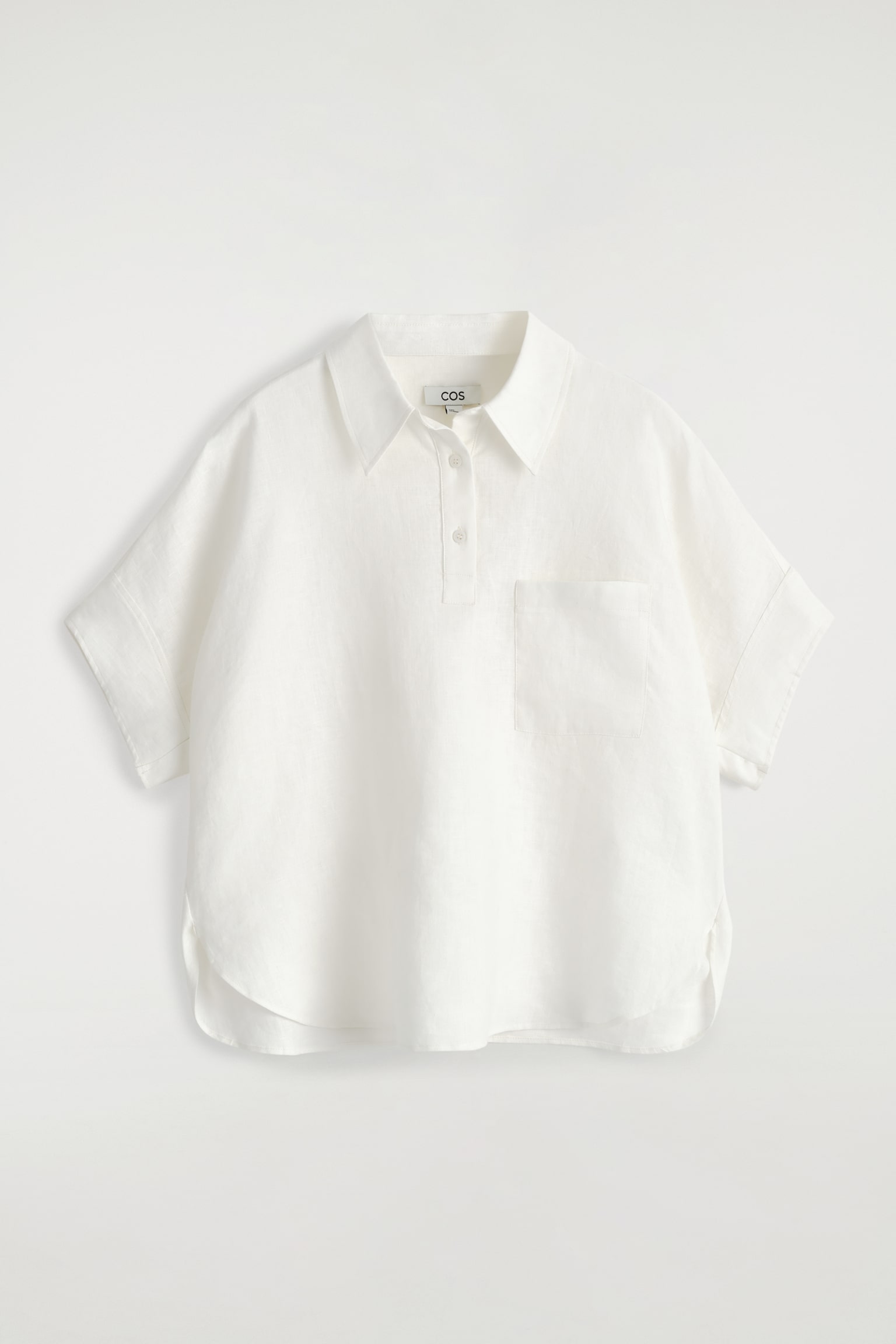 CAMISA DE LINO CON MEDIA LÍNEA DE BOTONES - BLANCO/ROJO OSCURO - 2