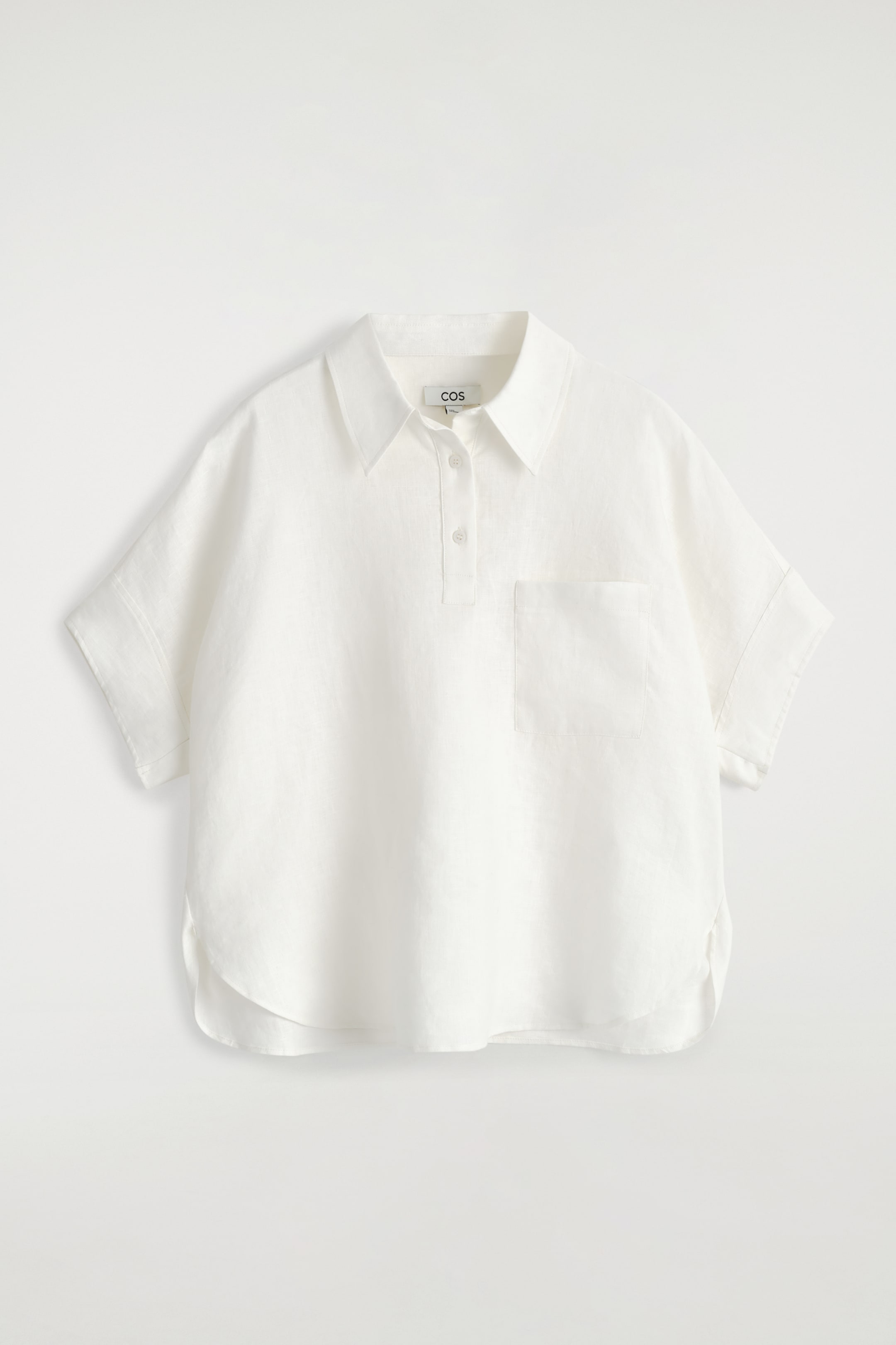 View larger image: LINEN HALF-PLACKET SHIRT - WHITE - Ladies | H&M GB 6