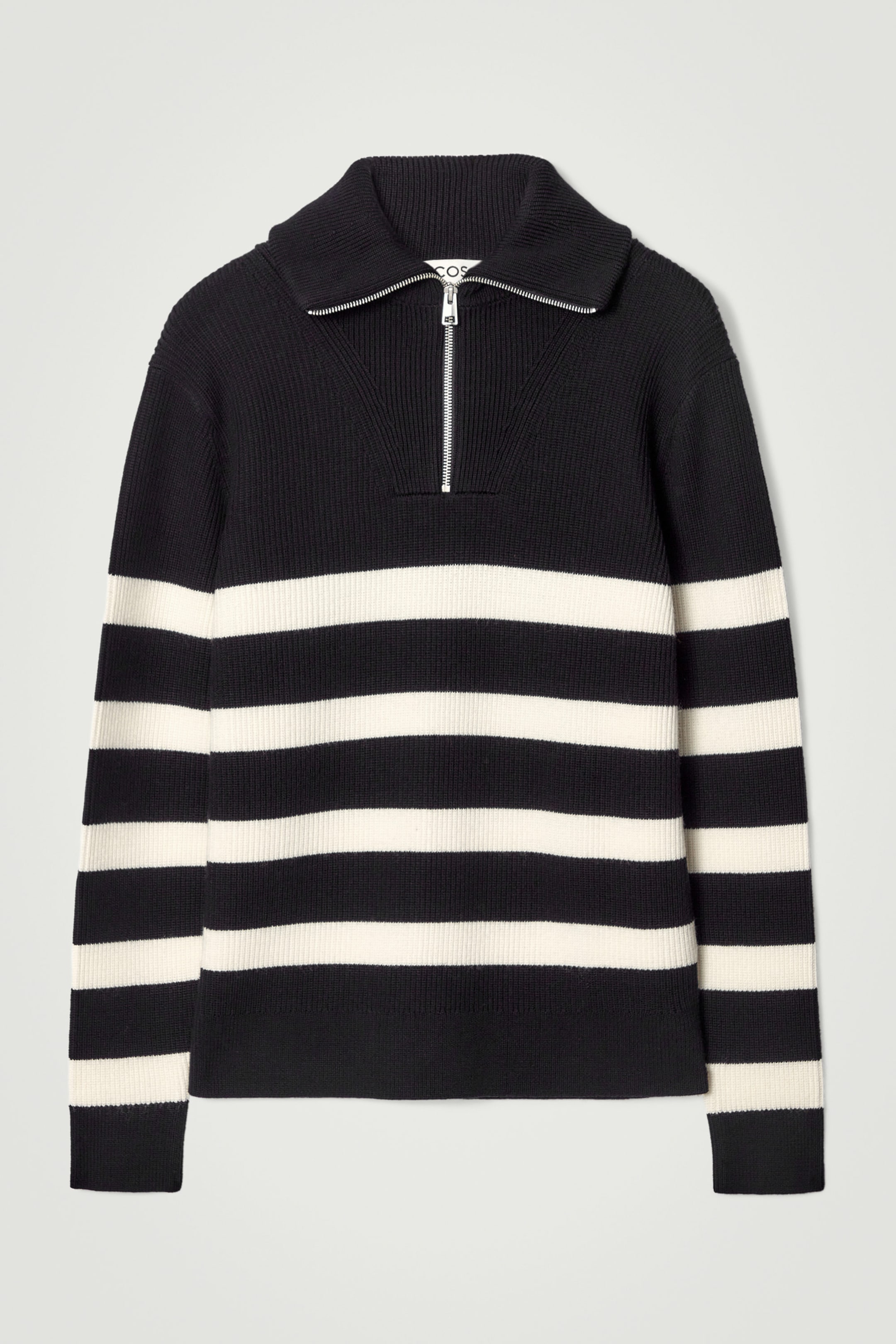 WOOL AND COTTON-BLEND HALF-ZIP JUMPER