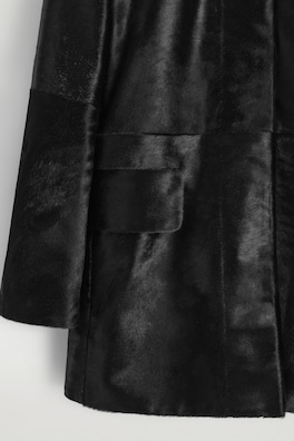 PONY HAIR-EFFECT LEATHER JACKET — BLACK 2