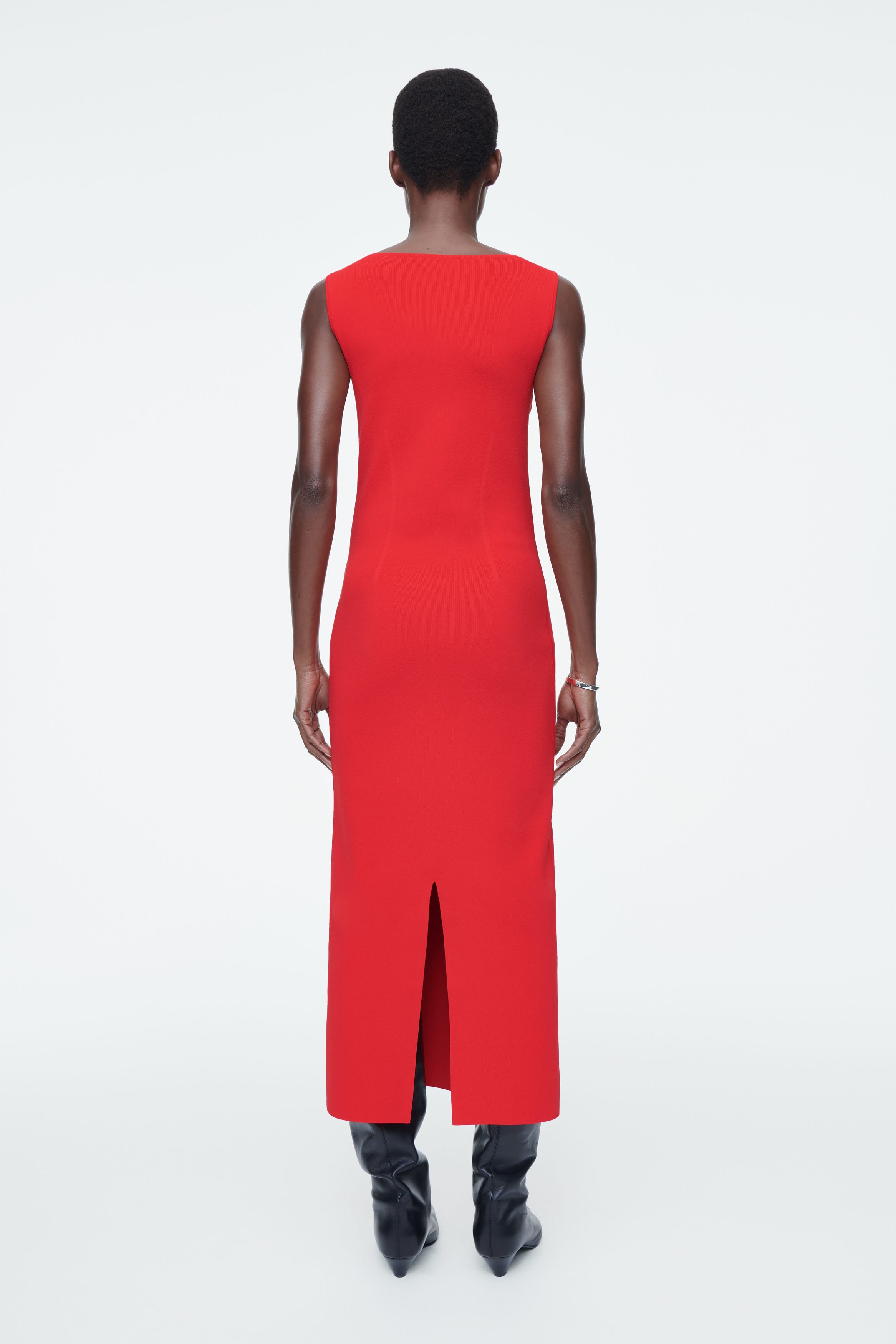 CORSET-DETAIL MAXI DRESS - RED | COS