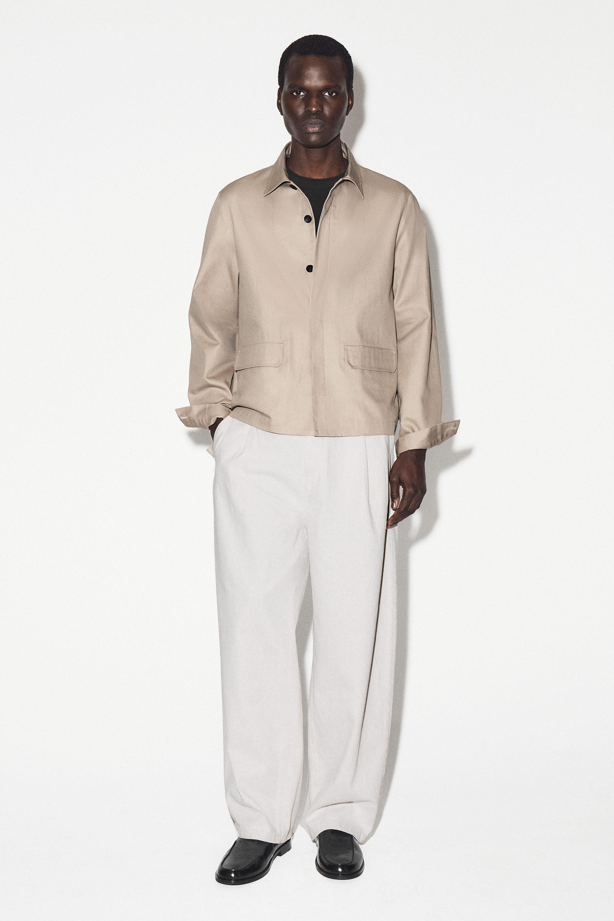 RELAXED COTTON-LINEN OVERSHIRT - BEIGE | COS US