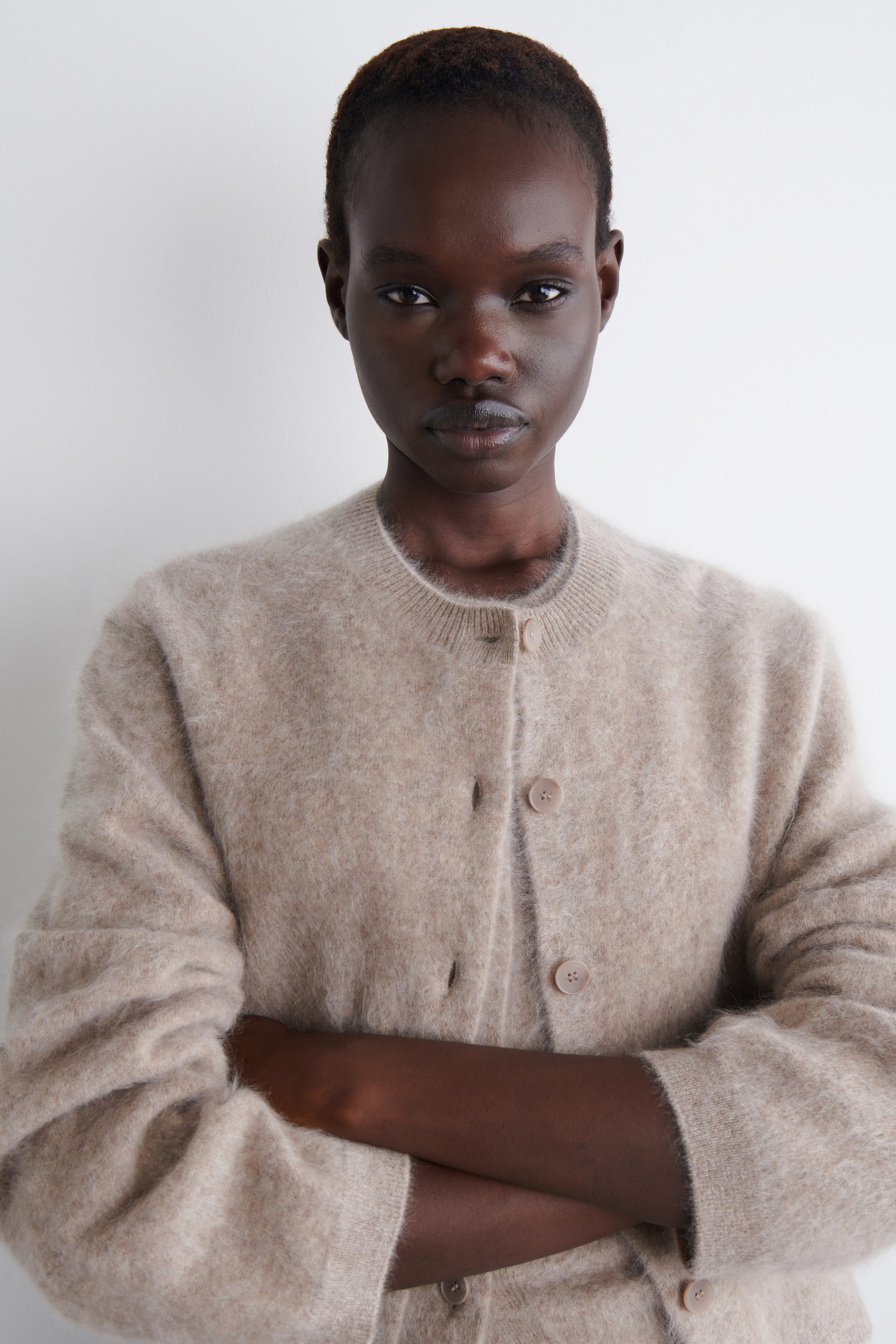 BRUSHED-CASHMERE CARDIGAN