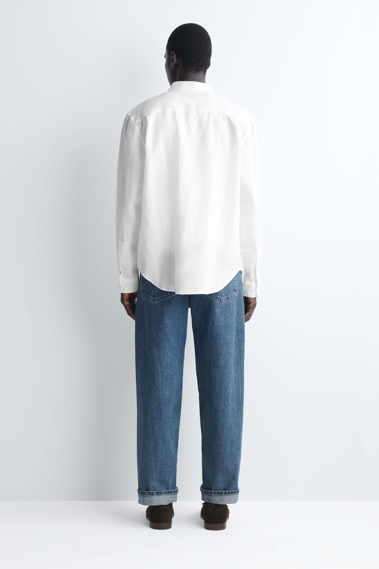 RELAXED LINEN SHIRT — WHITE