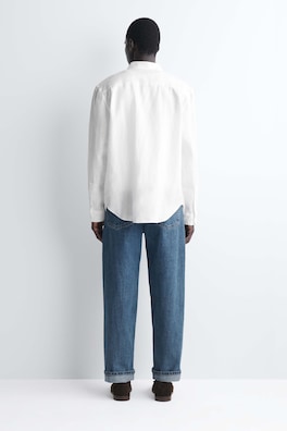 RELAXED LINEN SHIRT — WHITE 4