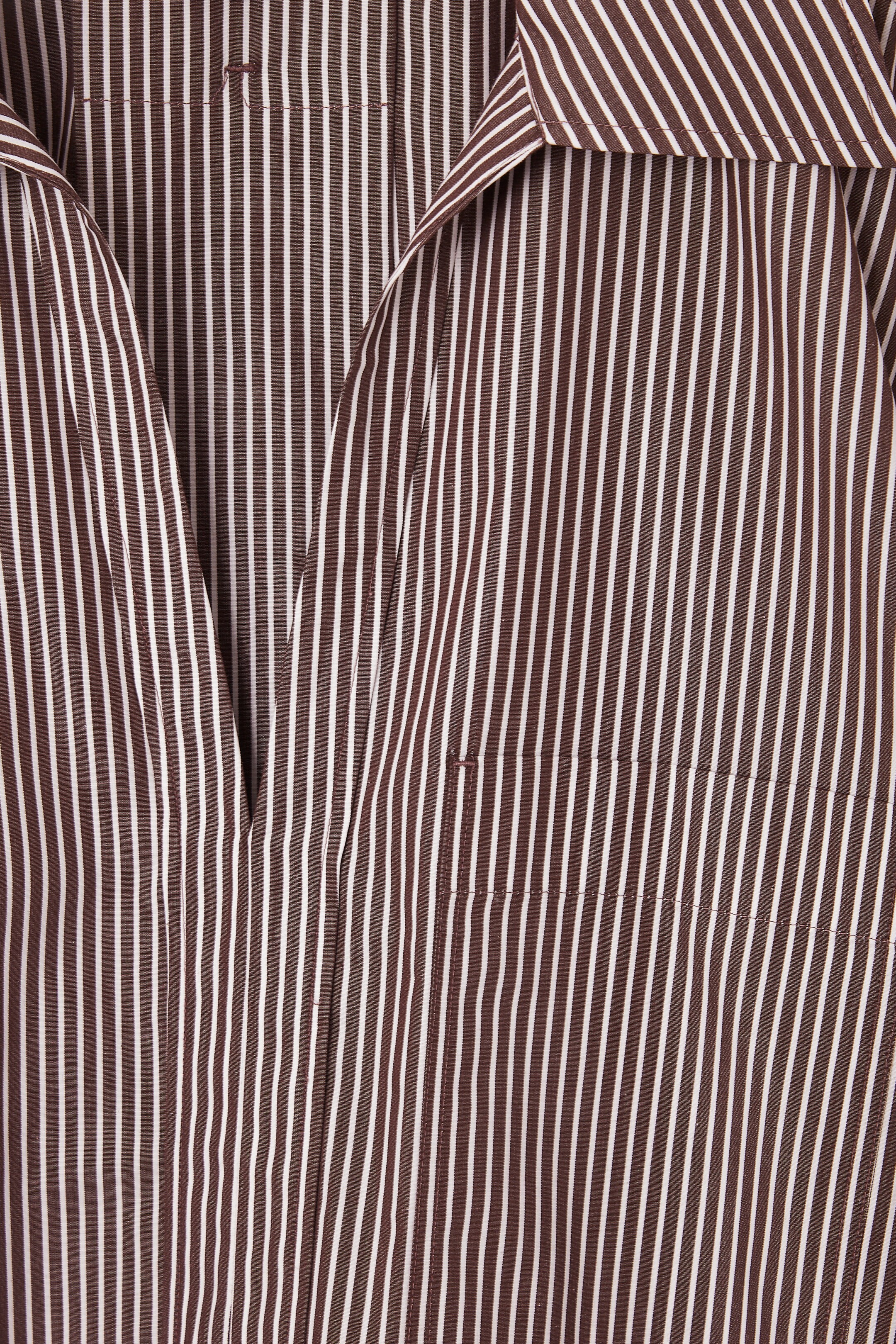 Agrandir l'image: BLOUSE COL OUVERT OURLET AJUSTABLE - BRUN / RAYURES - FEMME | H&M CH 2