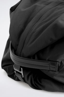 LEATHER-DETAIL DUFFEL BAG - NYLON — BLACK 3