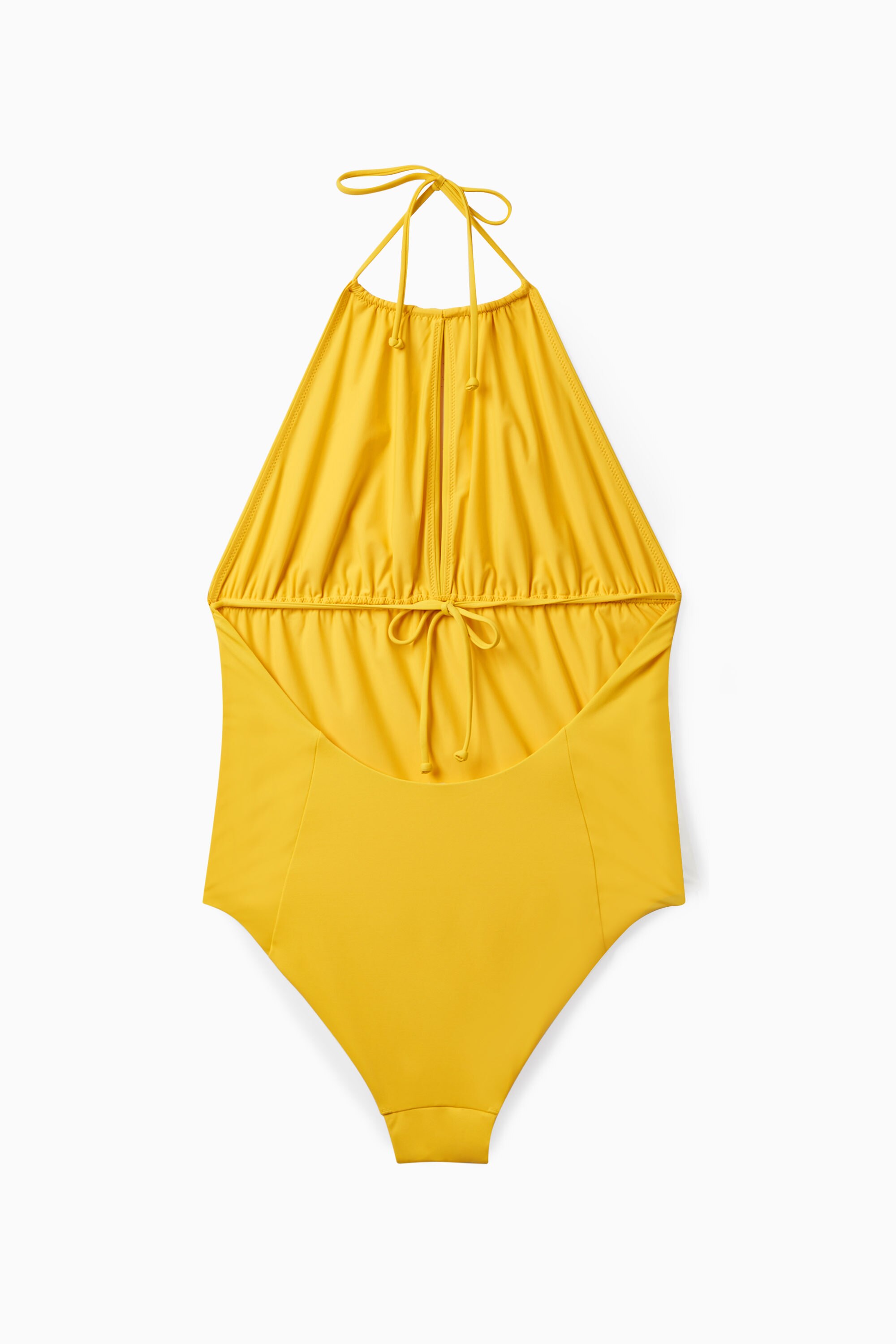 OPEN-BACK GATHERED SWIMSUIT - BRIGHT YELLOW | COS